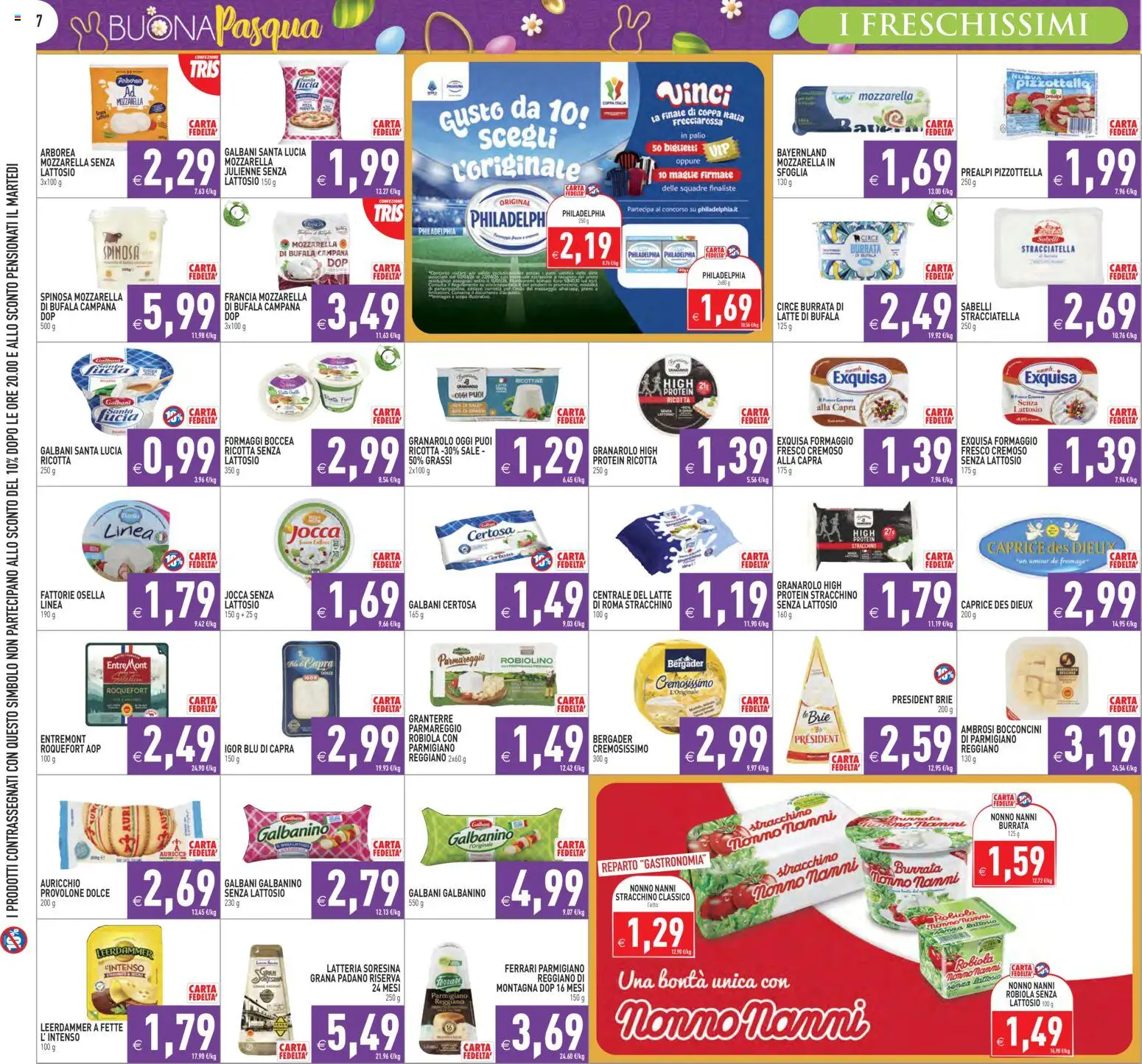Volantino PIM Supermercati del 27.03.2026 | Pagina: 7 | Prodotti: Sale, Latte, Stracchino, Parmigiano reggiano