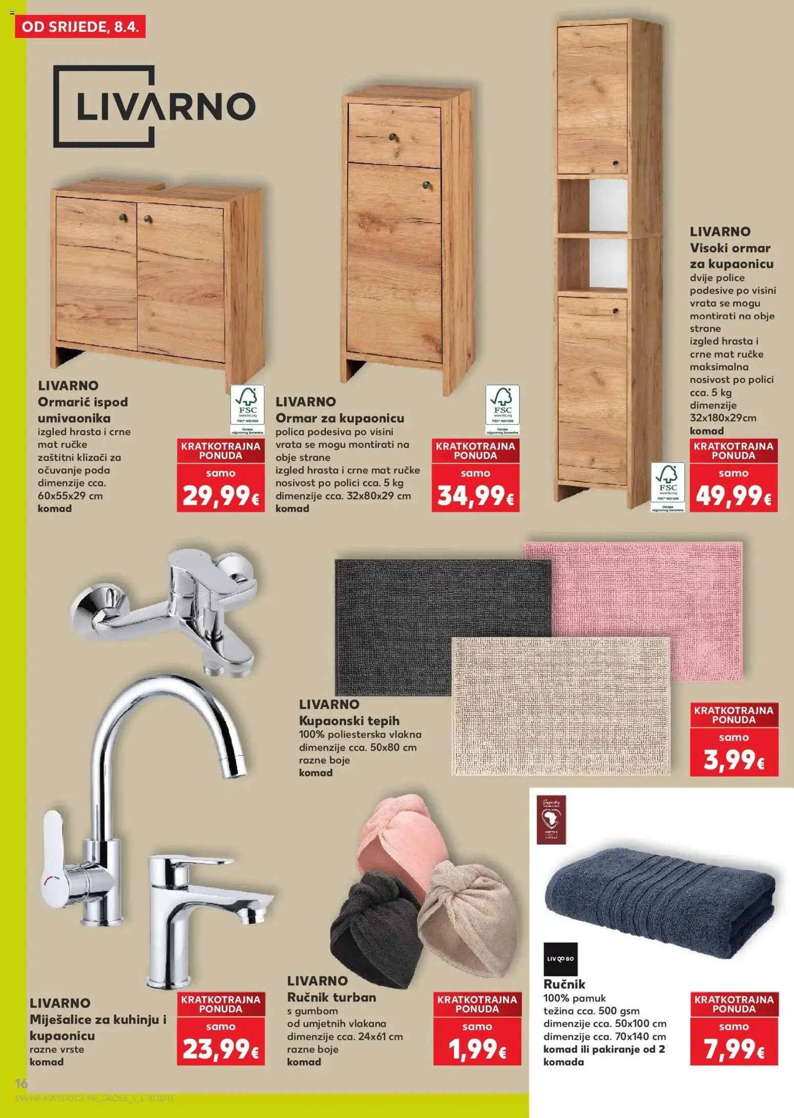 Kaufland katalog | vrijedi od 08.04.2026 | Stranica: 16 | Proizvodi: Ormar, Tepih, Ručnik, Vrata