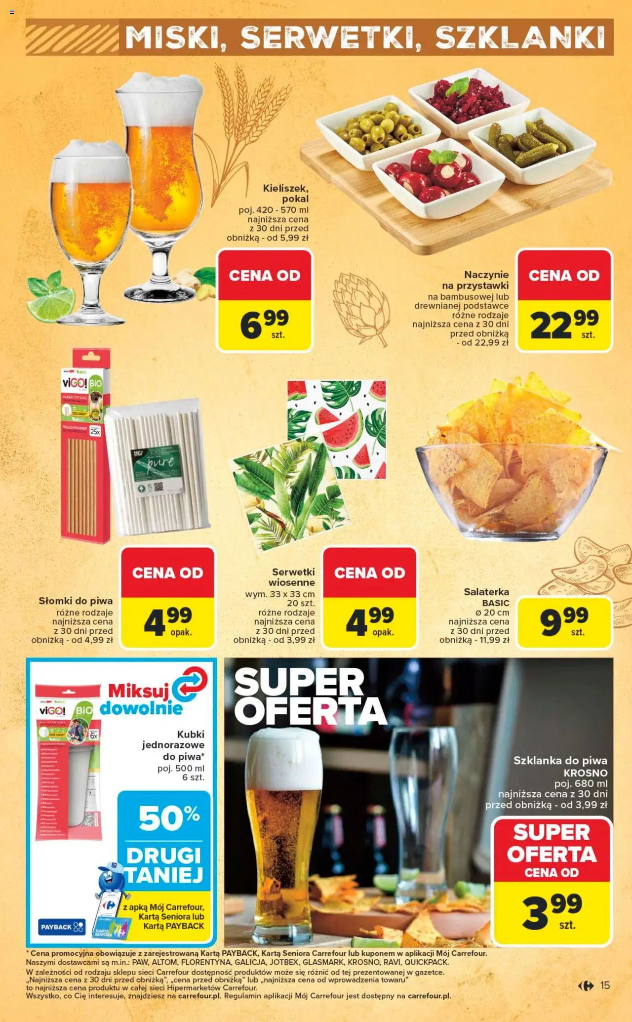 Carrefour Gazetka - Festiwal piwa od 16.06.2025 | Strona: 15 | Produkty: Szklanka, Karta, Słomki, Szklanki