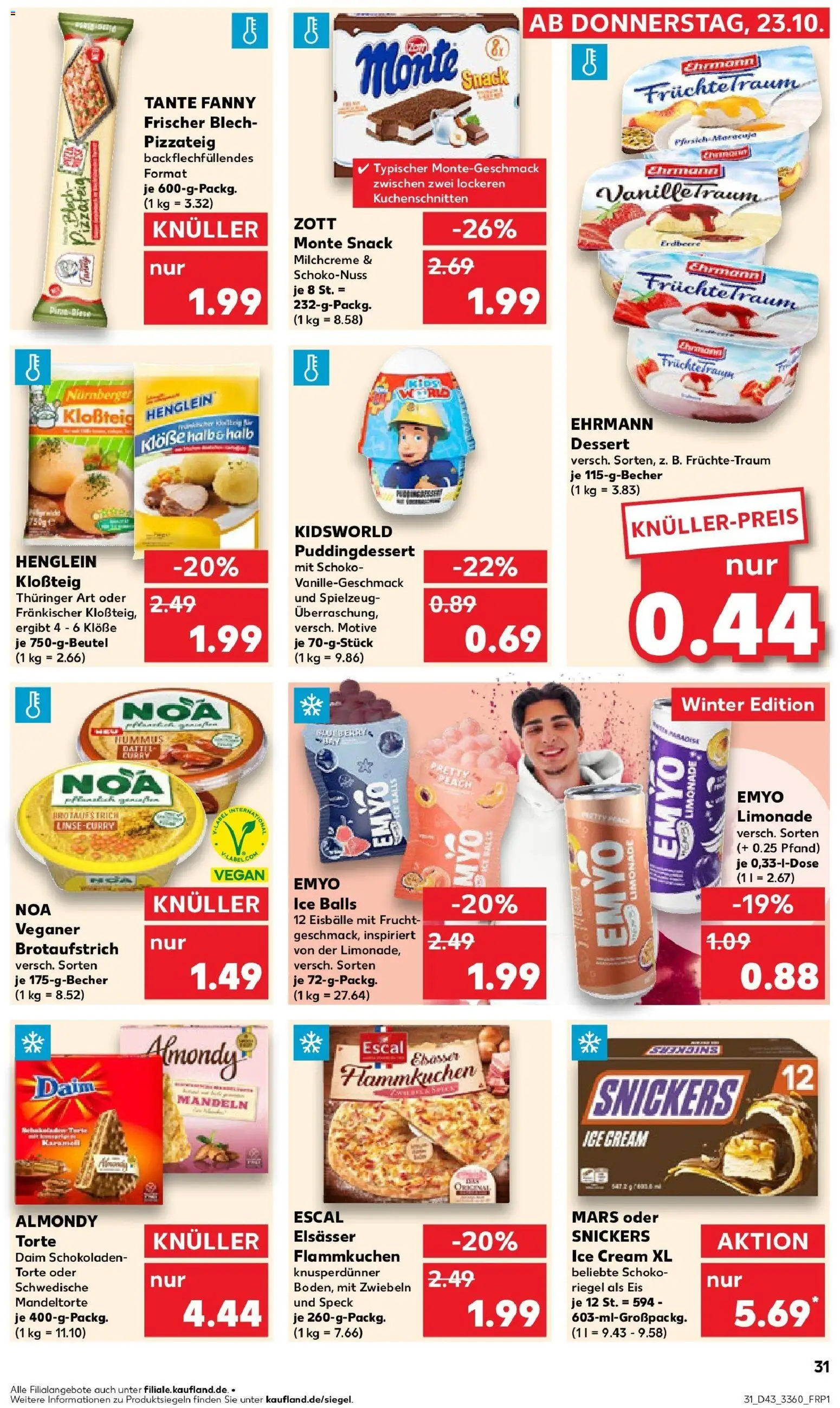 Kaufland prospekt Schwedt	 – gültig ab 27.10.2025 | Seite: 31 | Produkte: Limonade, Pudding, Mars, Eis