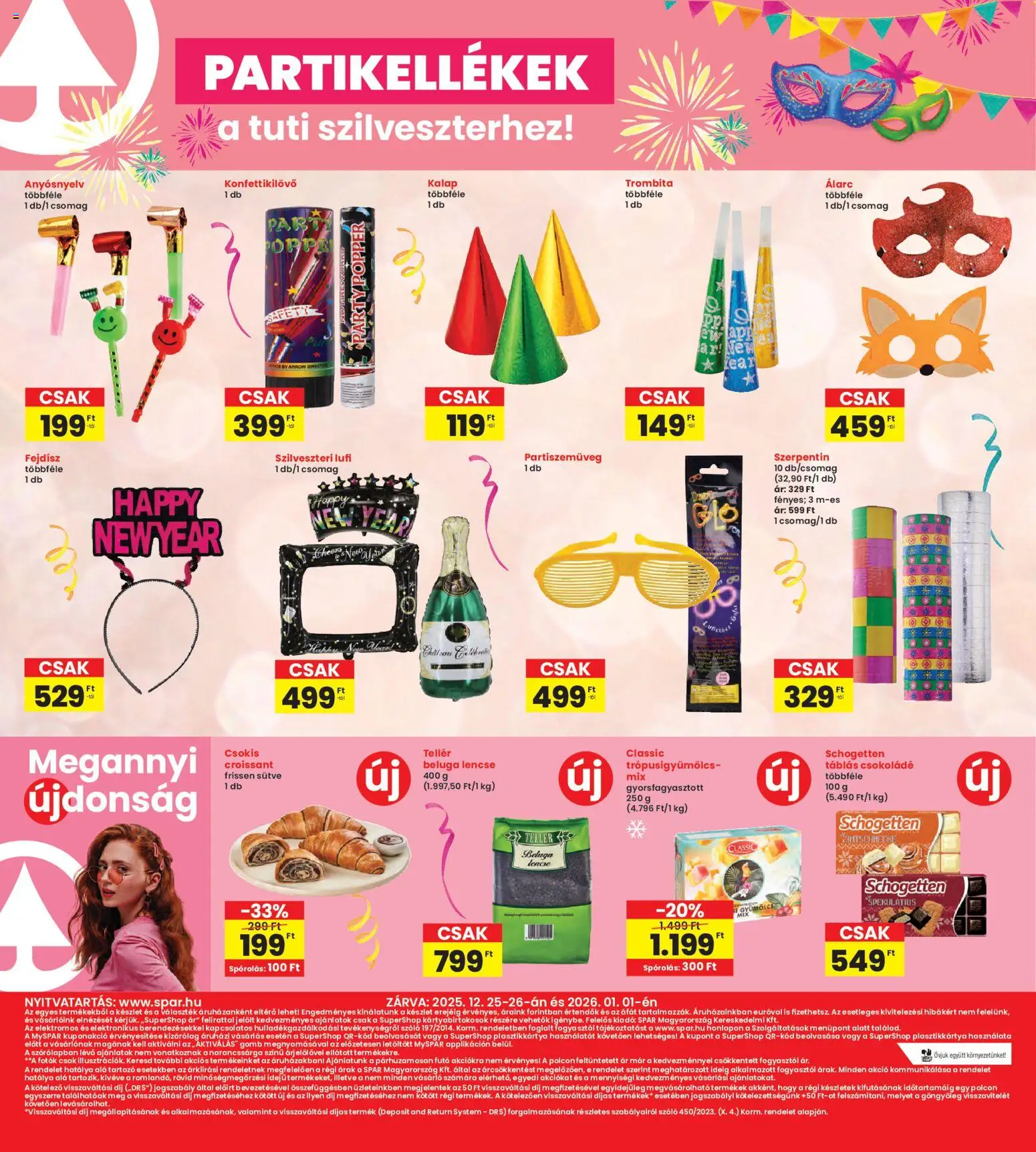 Interspar akciós ujság - amely érvényes a következő dátumtól: 23.12.2025 | Oldal: 12 | Termékek: Szőlő, Croissant, Csokoládé, Lencse