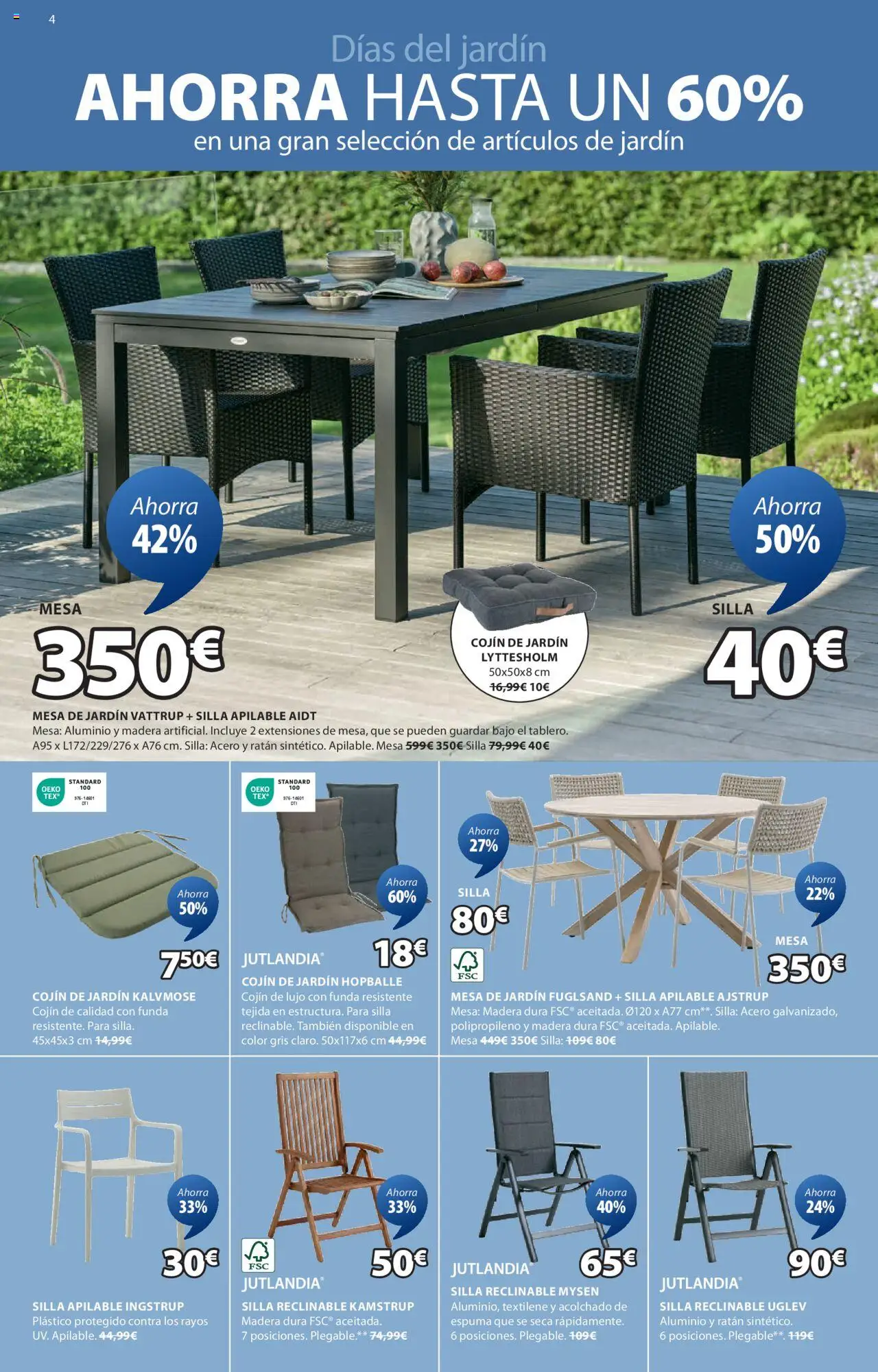 JYSK - Grandes ofertas │ válido desde el 26.06.2025 | Página: 5 | Productos: Mesa de jardín, Funda, Mesa, Silla