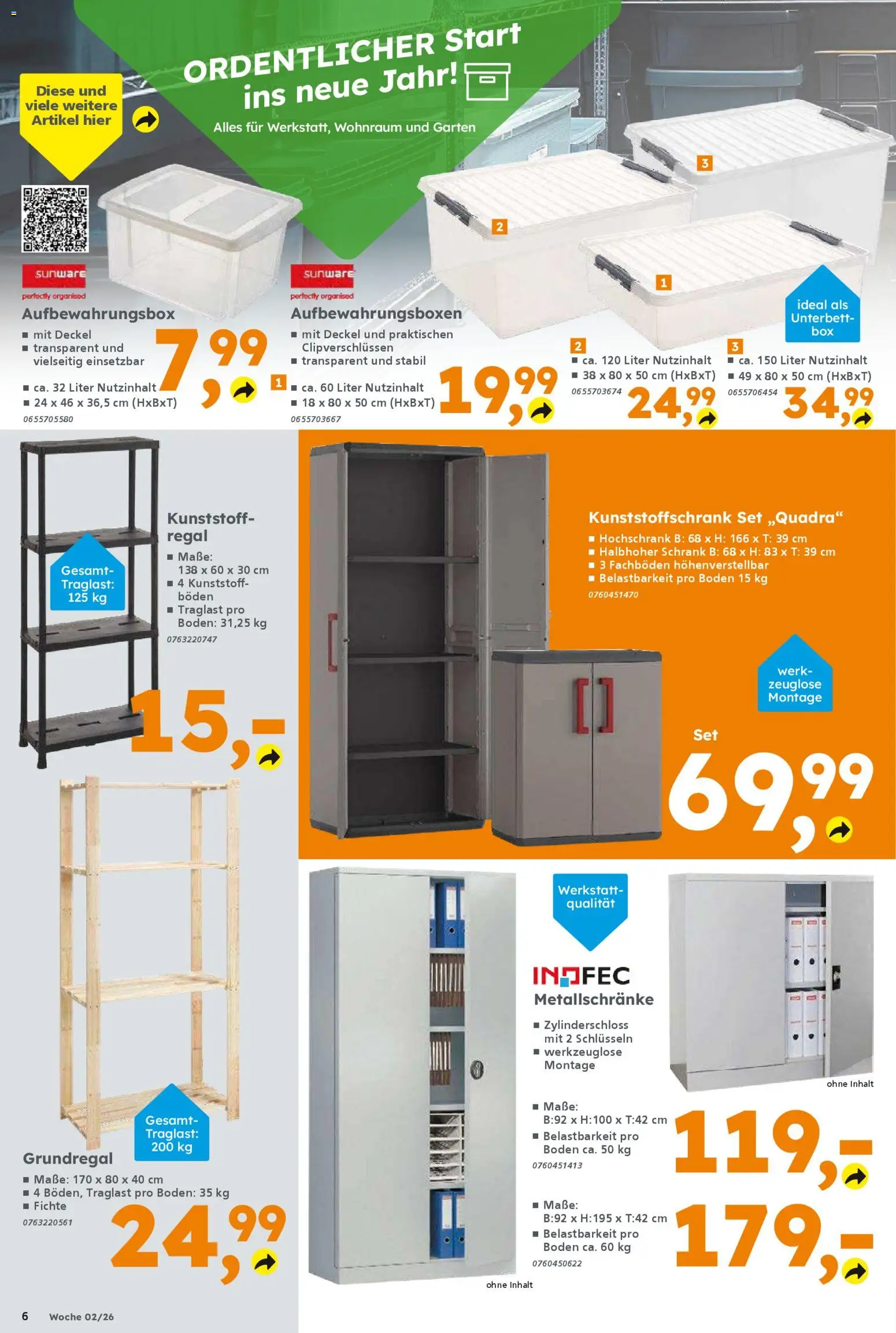 Globus Baumarkt prospekt Saarbrücken – gültig ab 05.01.2026 | Seite: 6 | Produkte: Regal, Schrank, Hochschrank
