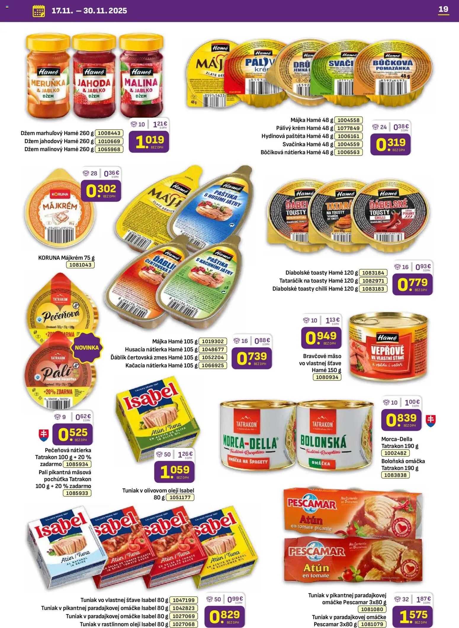 Nové Libex akcie – leták je platný od 17.11.2025 | Strana: 19 | Produkty: Chilli, Bravčové mäso, Krém, Omáčka