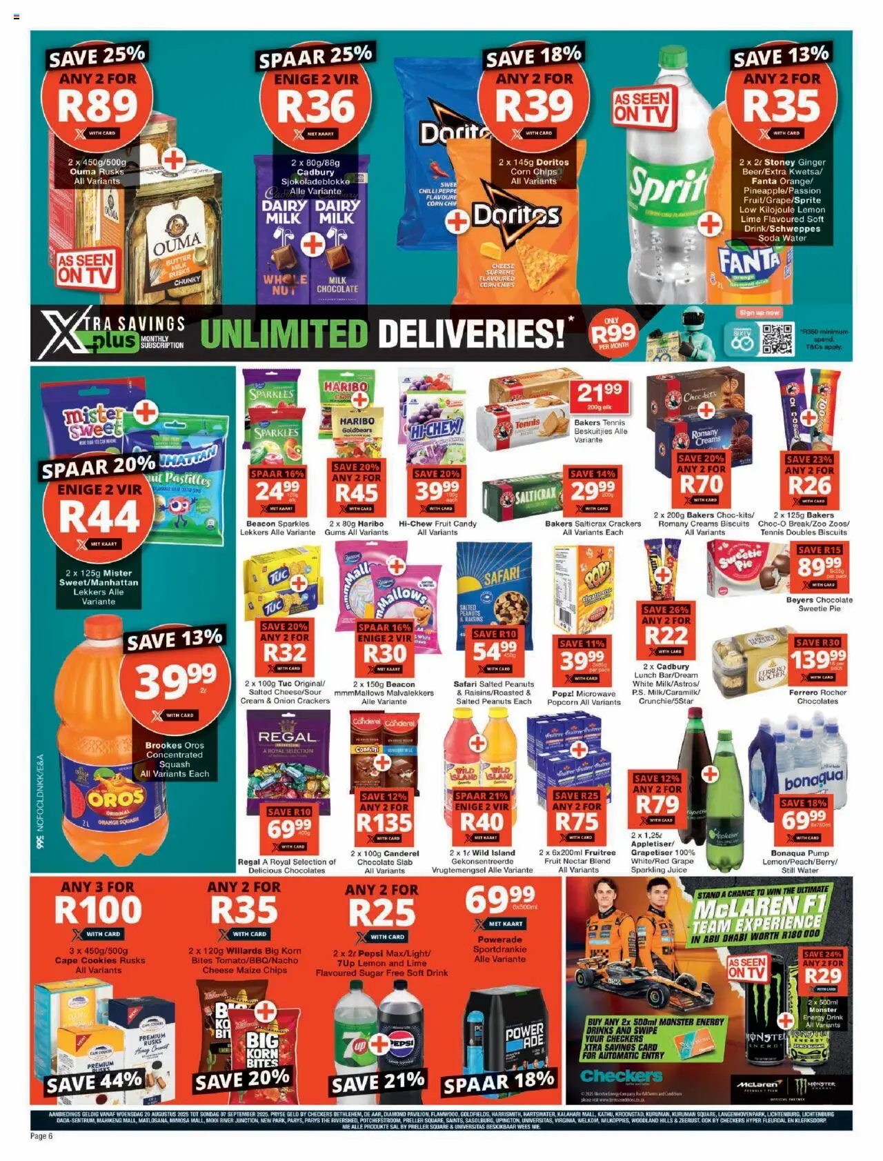 Checkers Northern Cape - August Month-End Promotion │ valid from 20.08.2025 | Page: 6 | Products: Fanta, Stoney, Cookies, Sugar