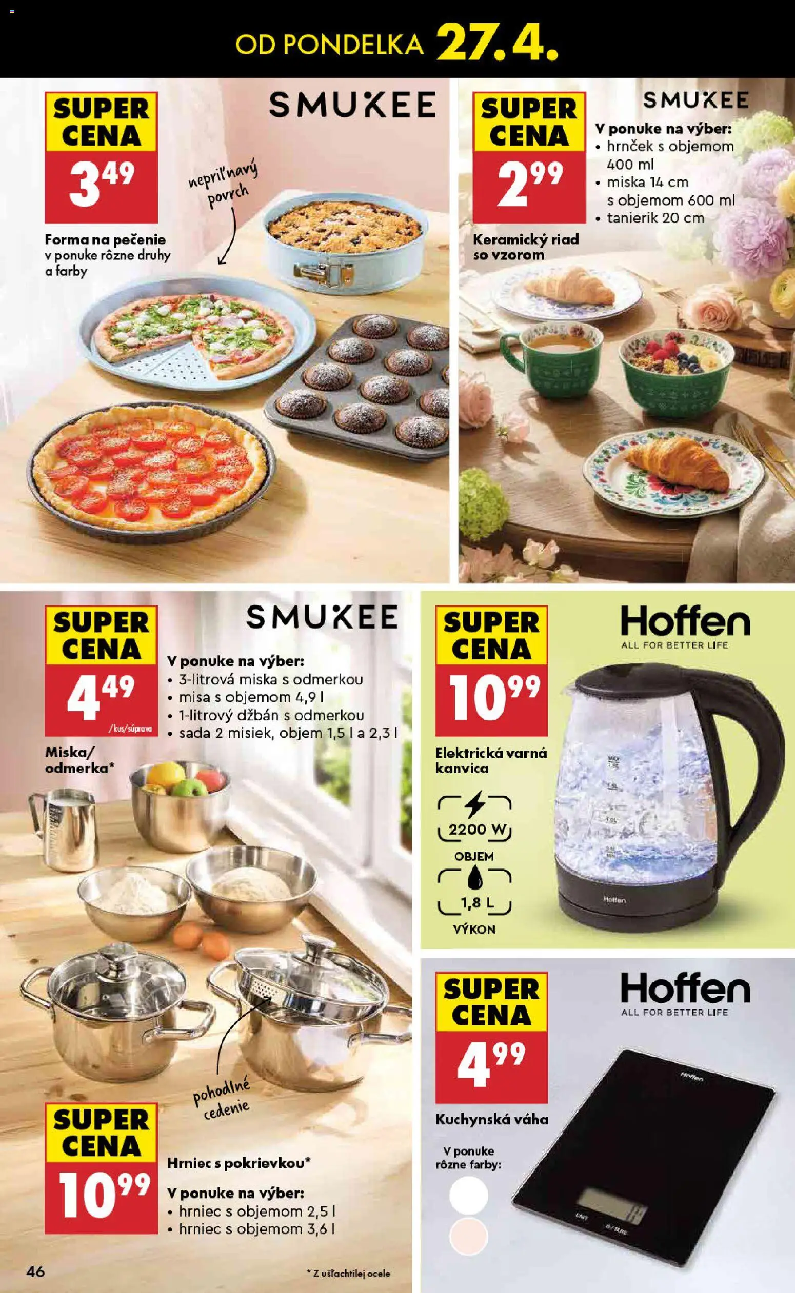 Nové Biedronka akcie – leták je platný od 23.04.2026 | Strana: 46 | Produkty: Kanvica, Váha