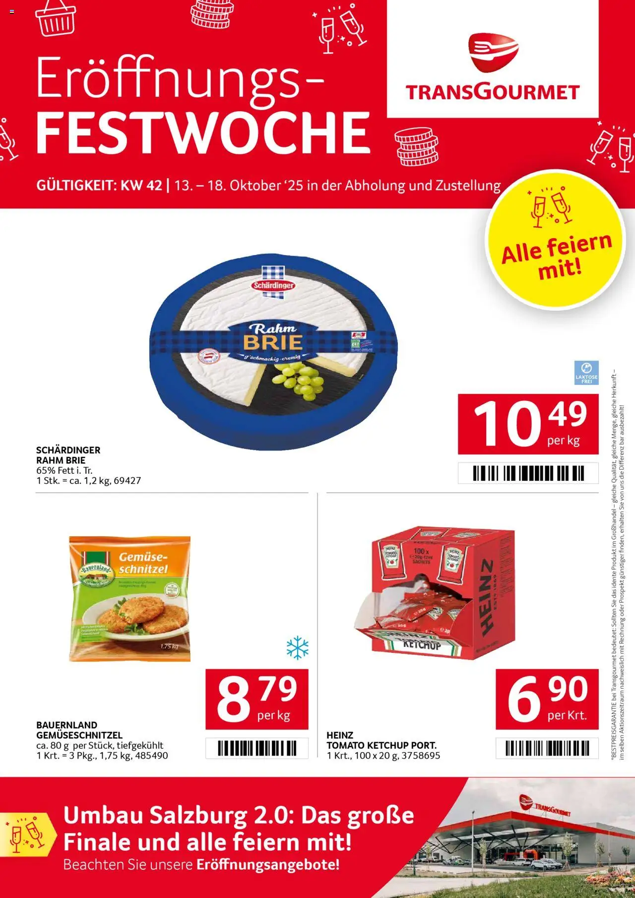 Transgourmet Eröffnungs Festwoche gültig ab 13.10.2025 | Seite: 1 | Produkte: Ketchup, Gemüse