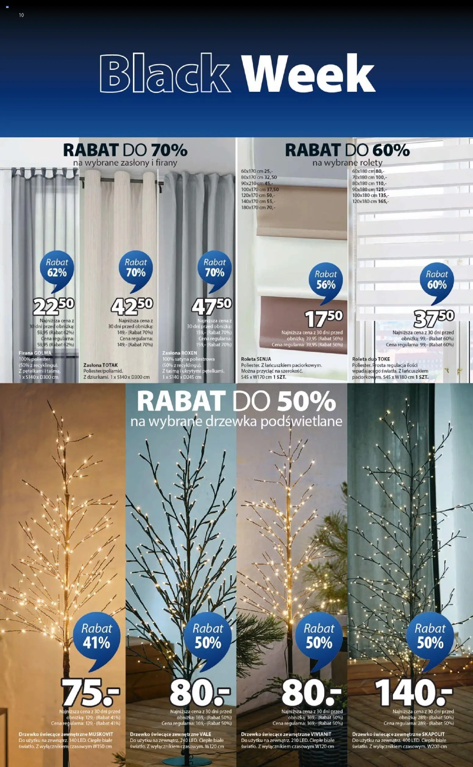 JYSK Black Friday od 21.11.2025 | Strona: 10 | Produkty: Firany, Zasłony, Rolety