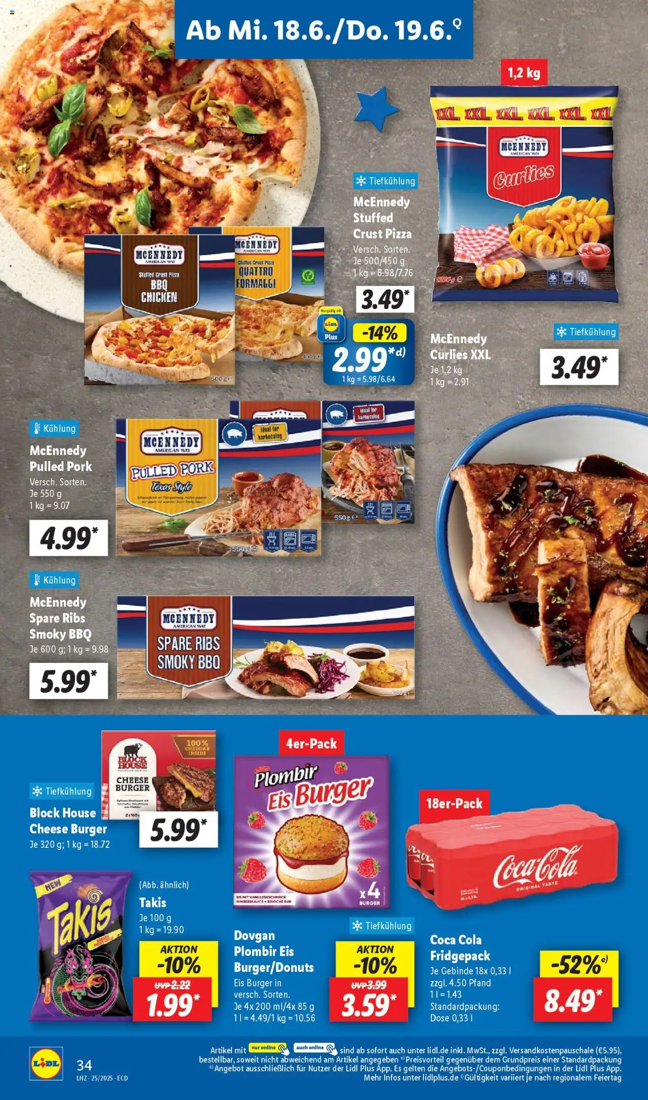 Lidl Prospekt 	 - gültig ab dem 16.06.2025 | Seite: 48 | Produkte: Cola, Burger, Pizza, Eis