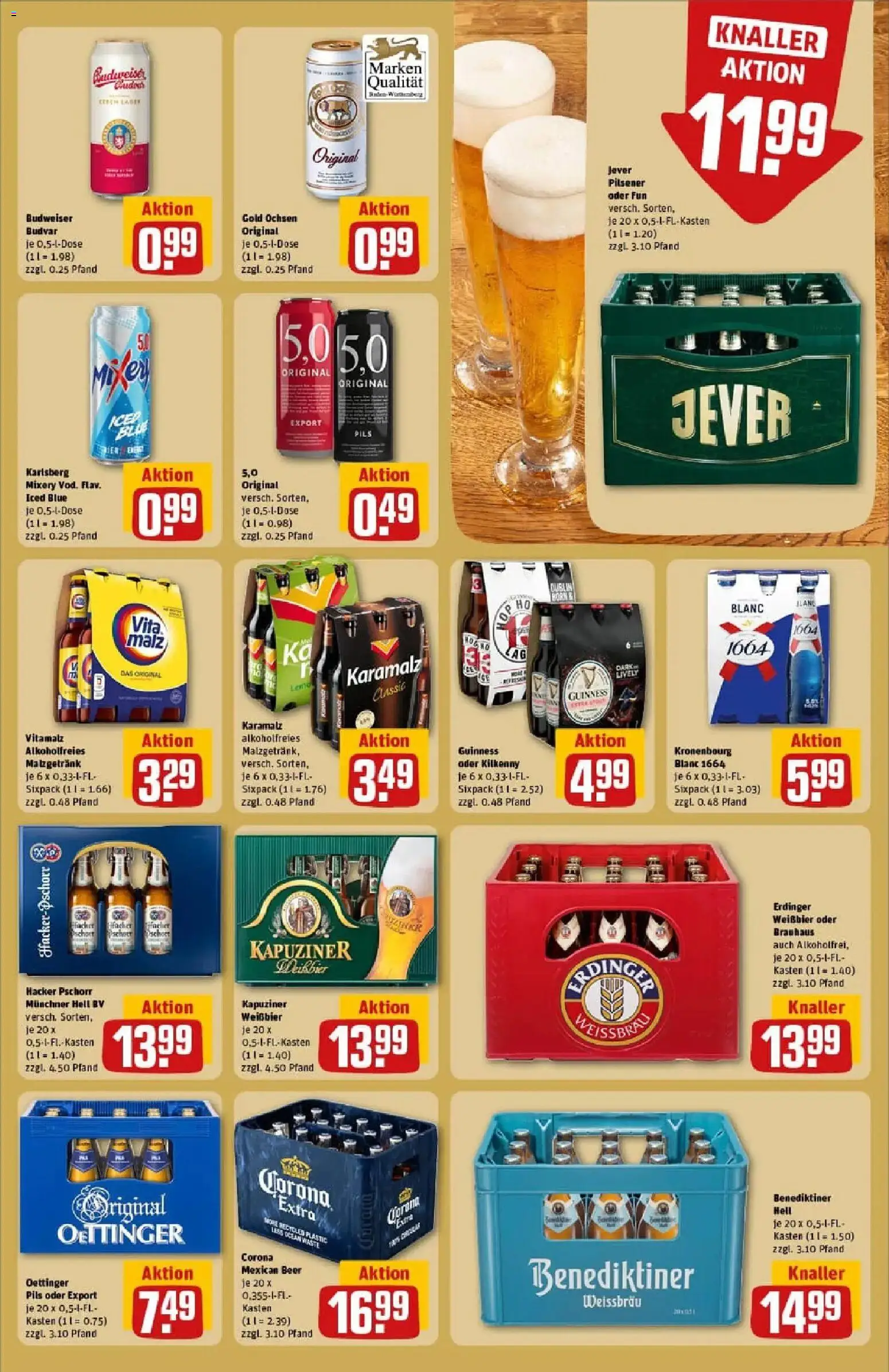 Rewe prospekt Heidenheim	 – gültig ab 11.01.2026 | Seite: 19 | Produkte: Mixer, Pils, Oettinger, Budweiser