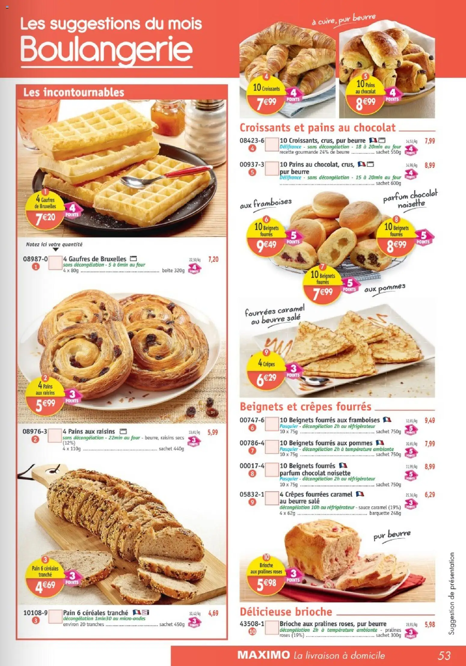 {H1} | Page: 53 | Produits: Réfrigérateur, Four, Pain, Chocolat