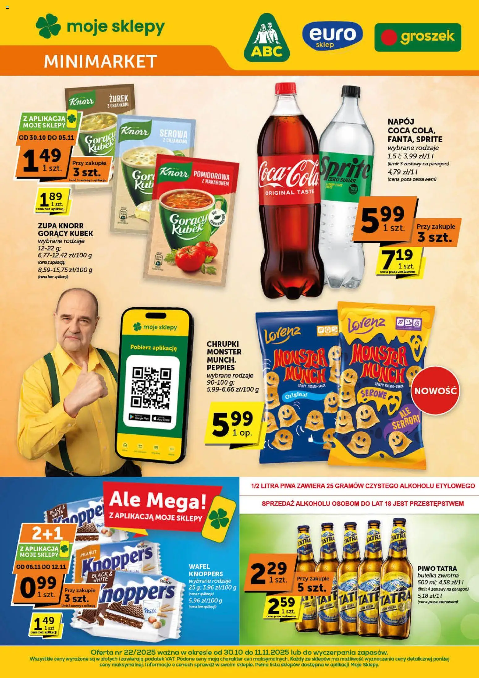 ABC Gazetka - Minimarket od 30.10.2025 | Strona: 1 | Produkty: Chrupki, Gorący kubek, Zurek, Piwo