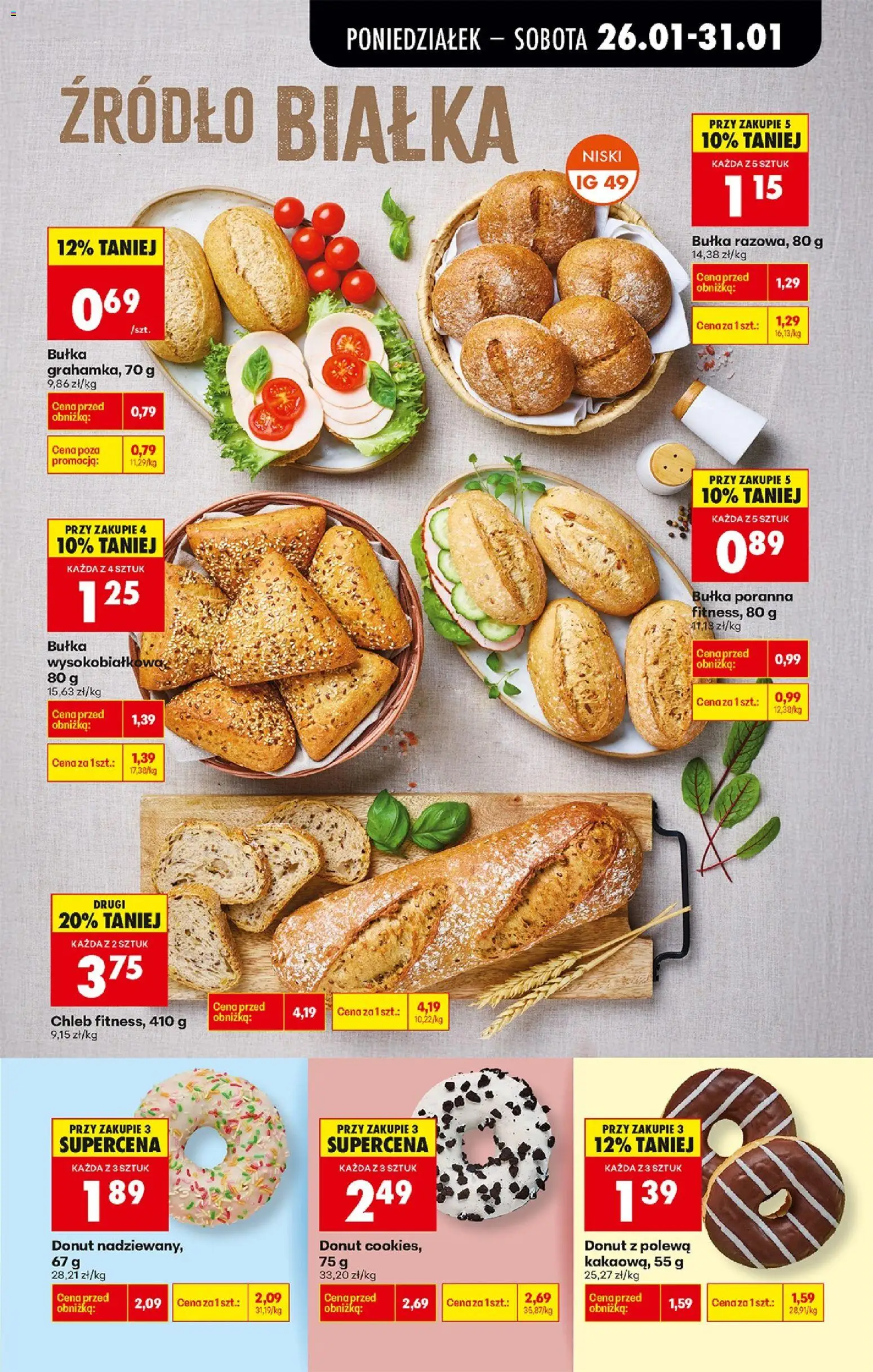 Biedronka gazetka od 26.01.2026 | Strona: 33 | Produkty: Bułka, Donut, Chleb