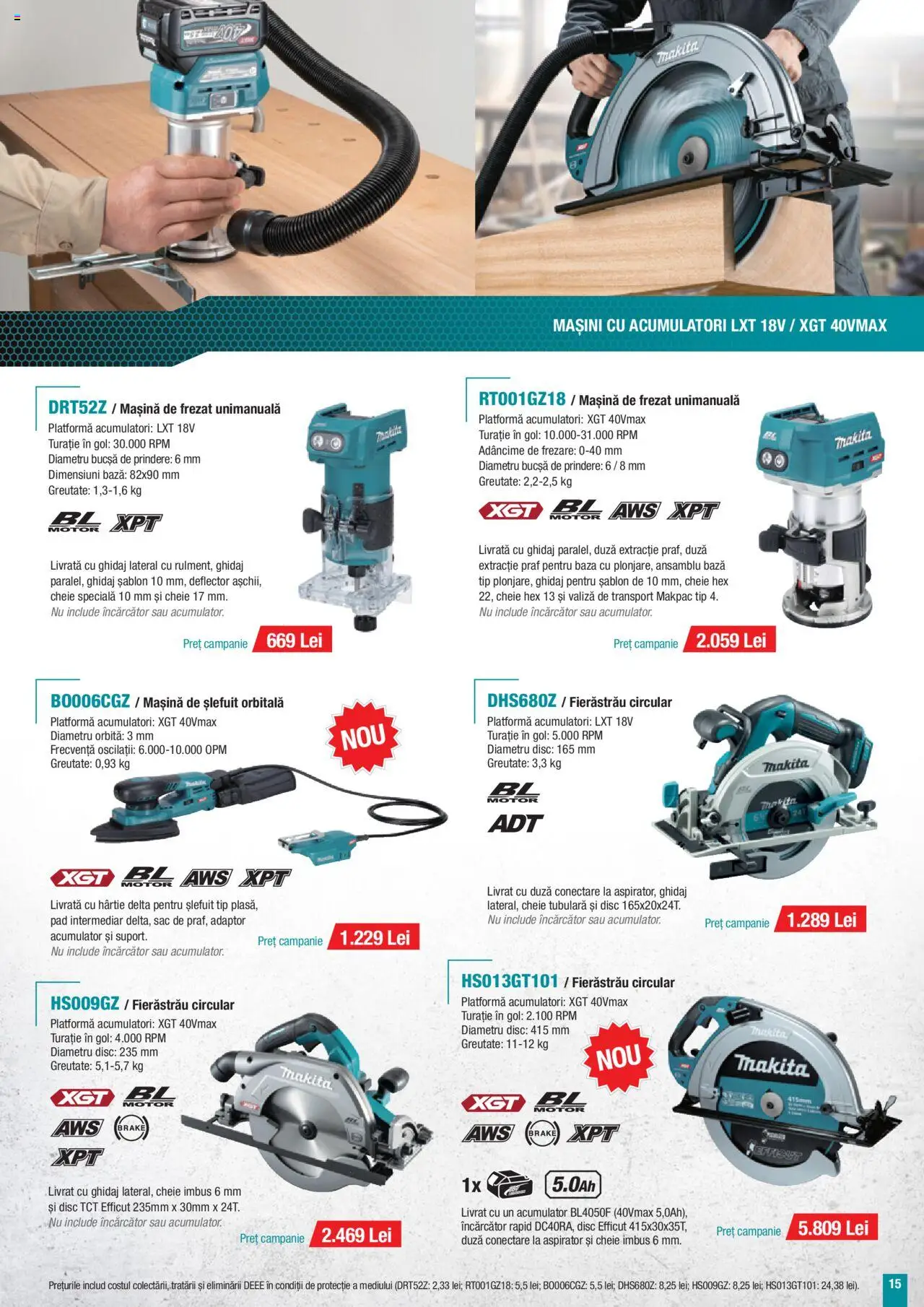 Catalog Makita – valabil de la 01.07.2025 | Pagină: 15 | Produse: Valiză, Încărcător, Disc, Adaptor