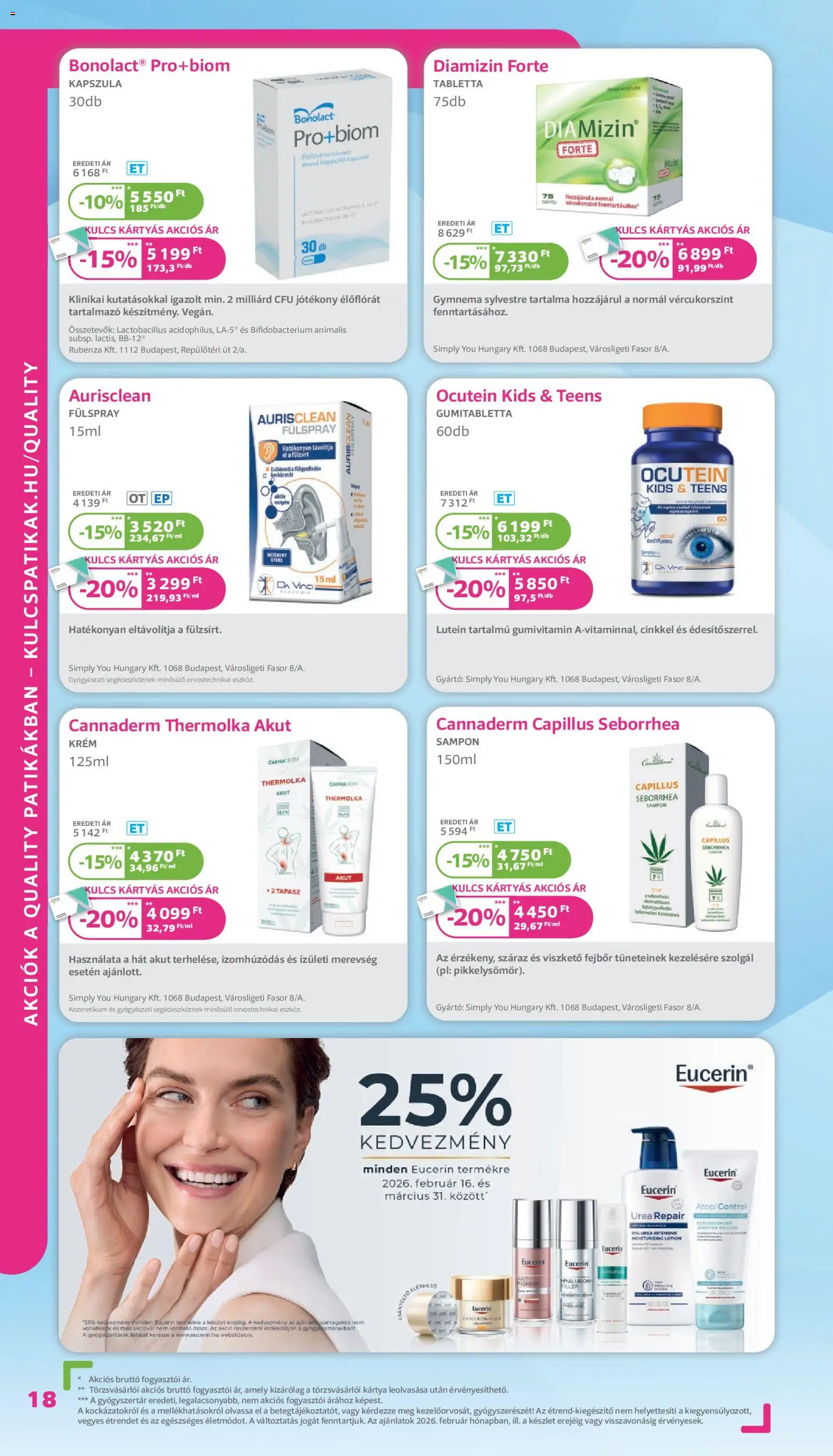 Kulcs Patika akciós ujság - amely érvényes a következő dátumtól: 01.02.2026 | Oldal: 18