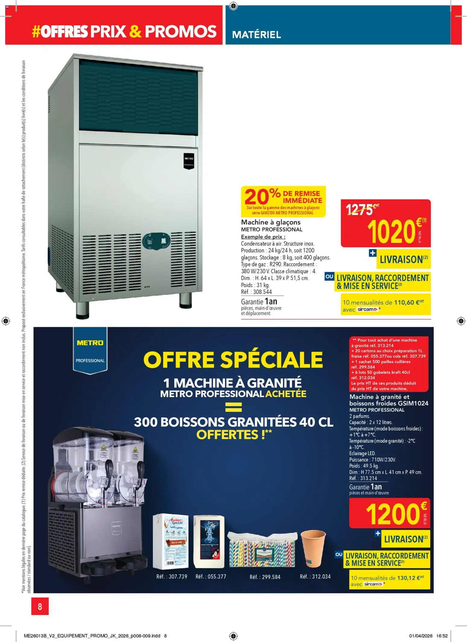 {H1} | Page: 8 | Produits: Machine à glaçons, Cuillères, Fraise, Poids