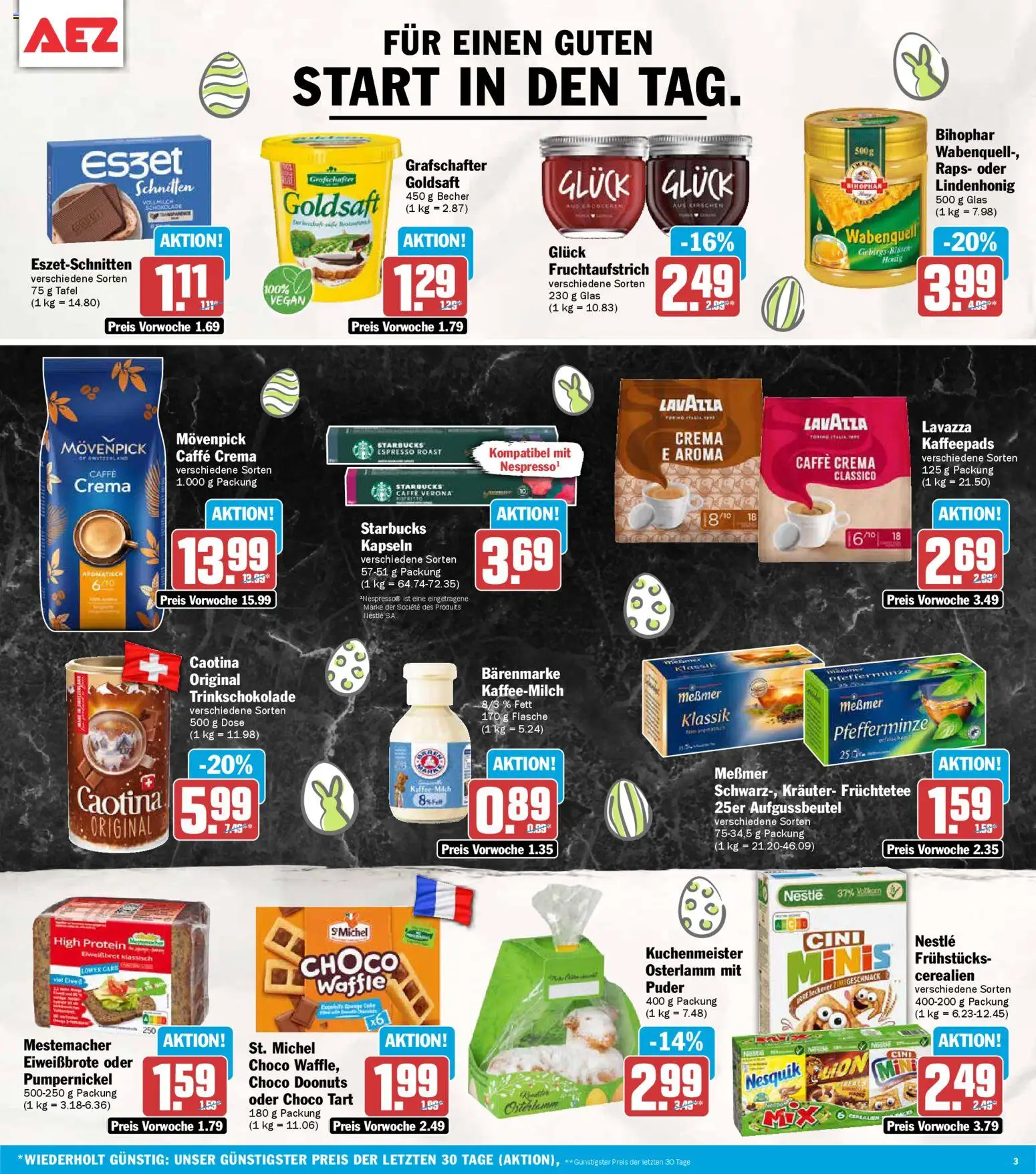 AEZ Prospekt 	 – gültig ab 23.03.2026 | Seite: 3 | Produkte: Lavazza, Nesquik, Kaffee, Schokolade