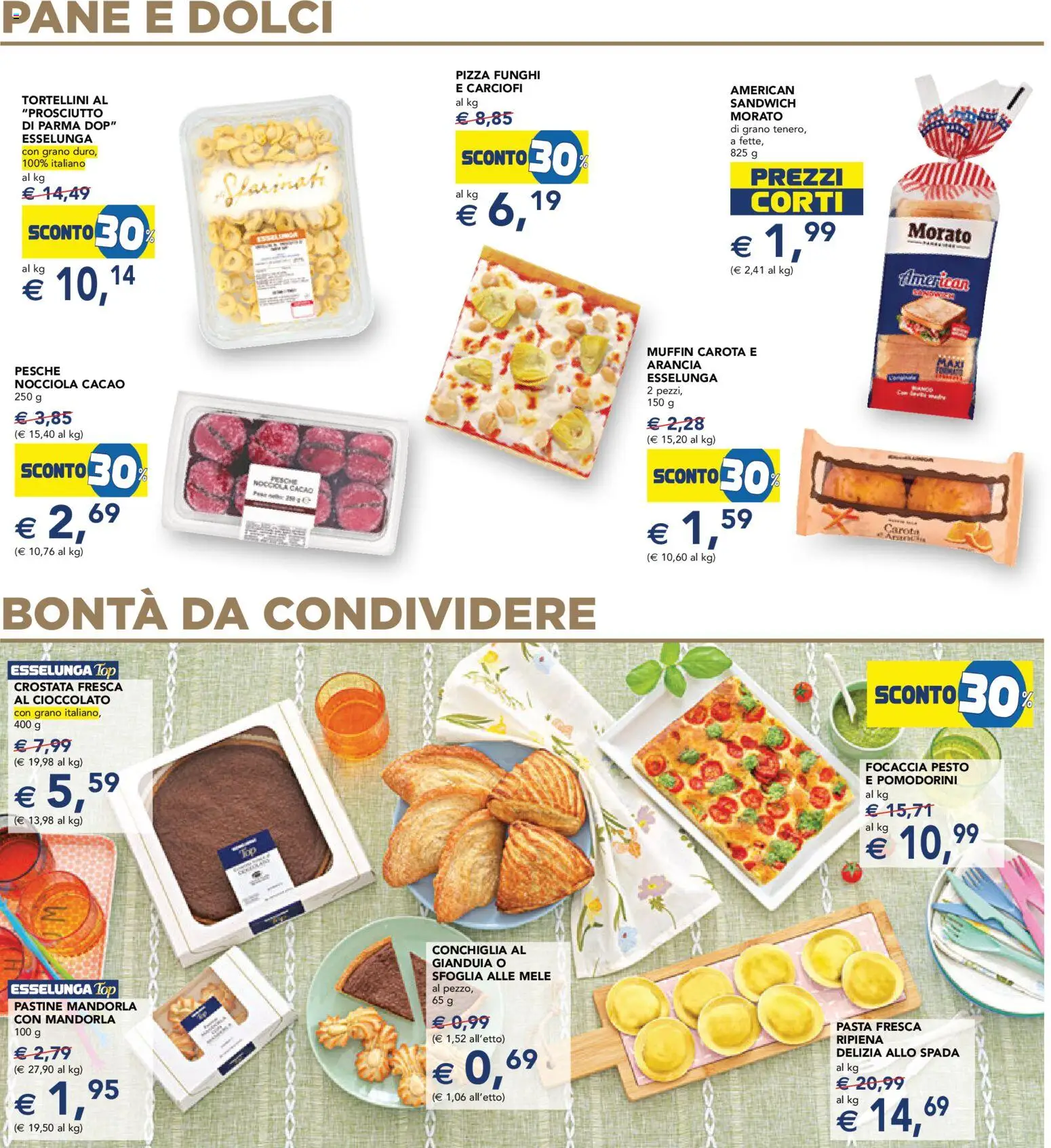 Volantino Esselunga S del 08.04.2026 | Pagina: 19 | Prodotti: Focaccia, Funghi, Pesto, Cacao