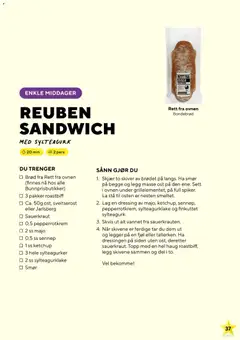 Forhåndsvisning av Bunnpris Oppdrag Middag gyldig fra 24.11.2025 | Side: 37 | Produkter: Ketchup, Dressing, Värmeborste, Topp