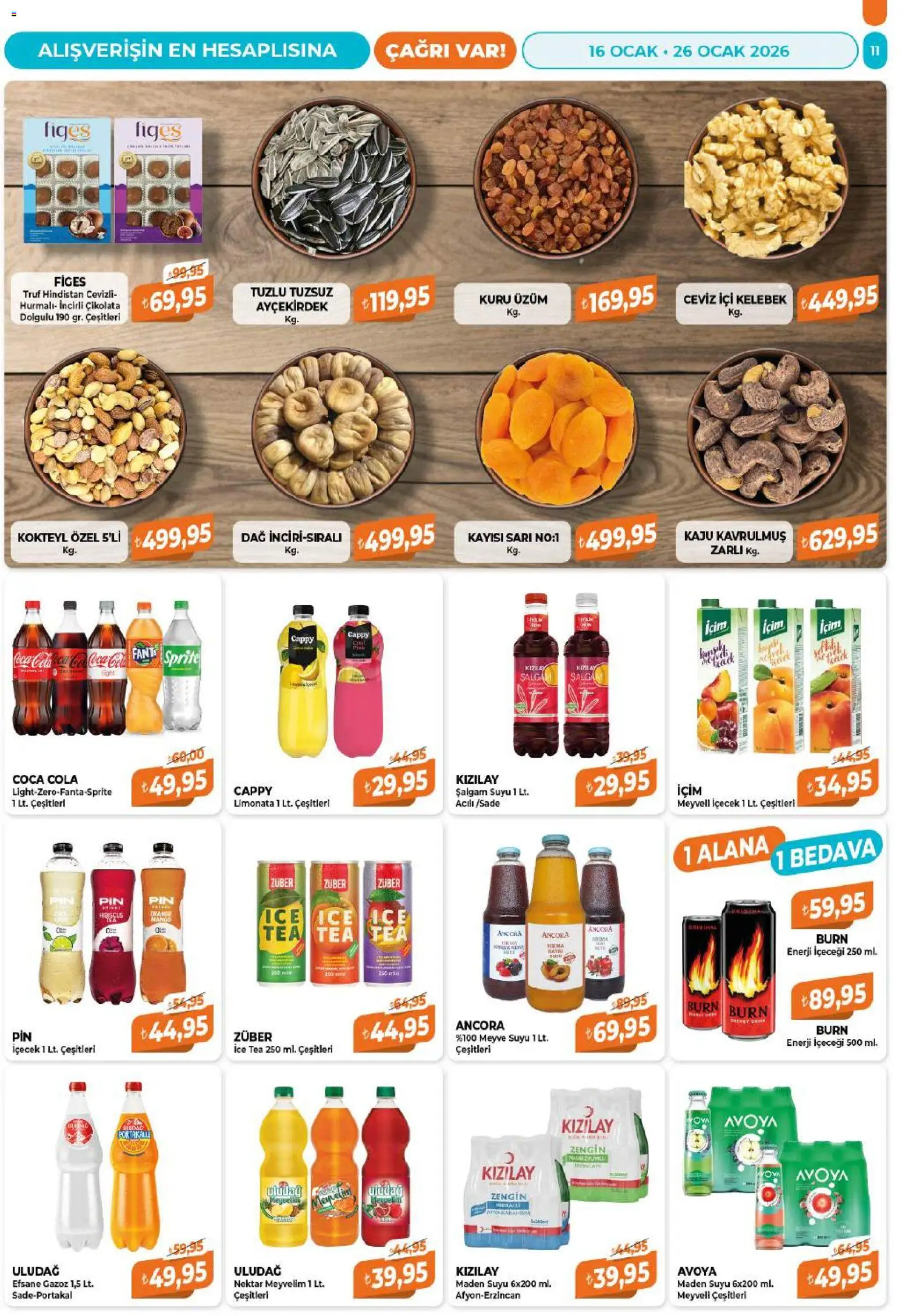 Çağrı Market Katalog - 16.01.2026 tarihinden itibaren geçerlidir | Sayfa: 11 | Ürünler: Meyve, Kayısı, Fanta, Sprite