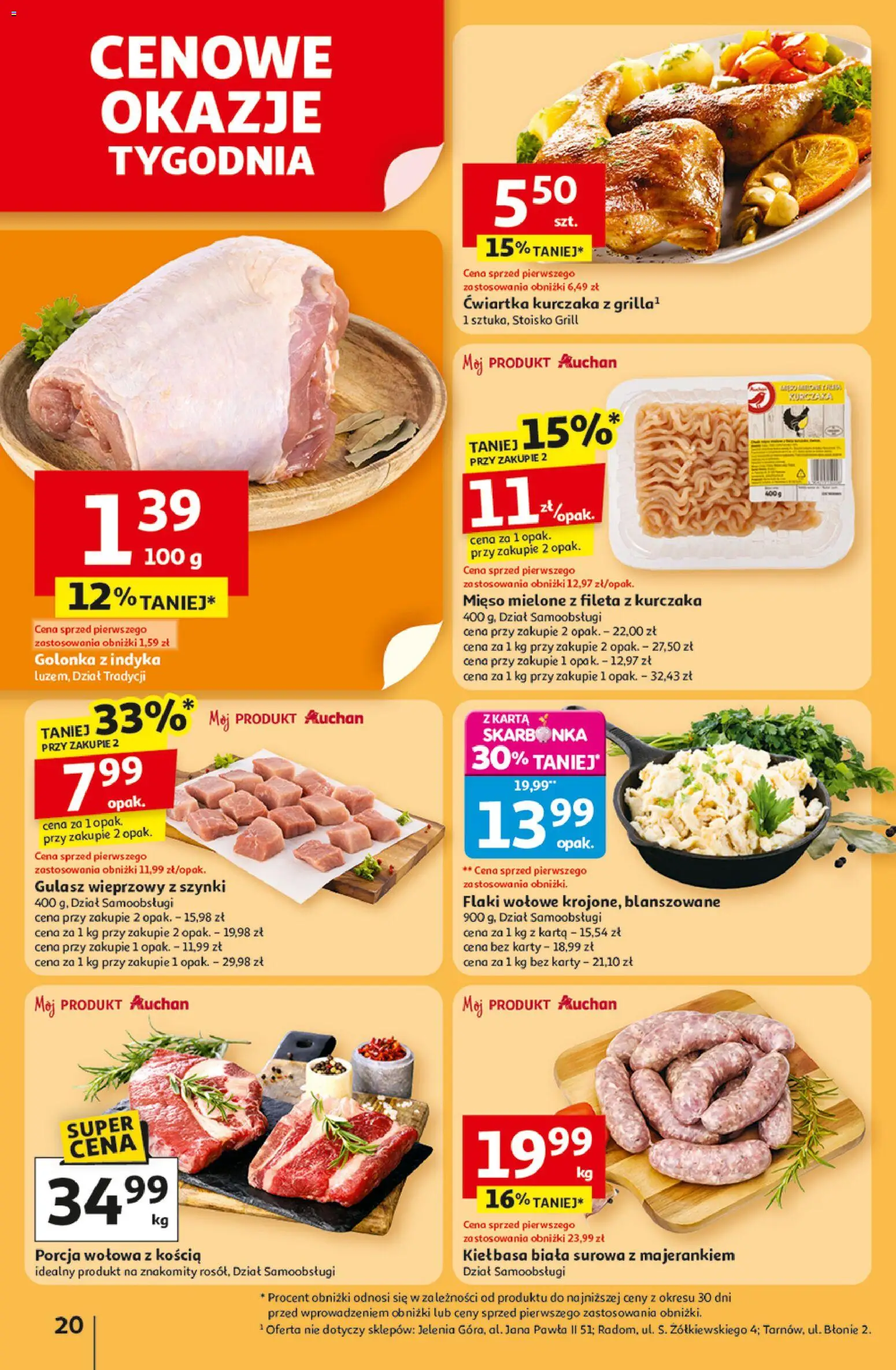 Auchan Gazetka - Pewność niskich cen Hipermarket od 30.10.2025 | Strona: 20 | Produkty: Kiełbasa, Karta, Mięso mielone, Flaki