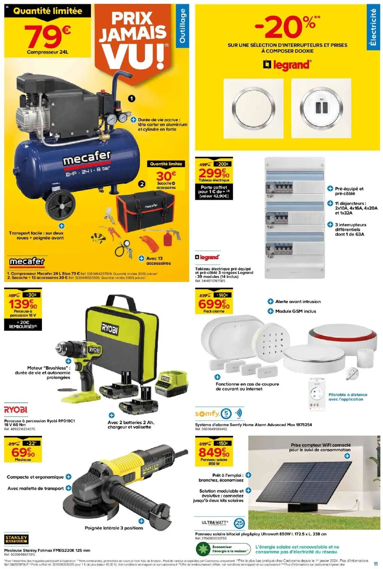  | Page: 11 | Produits: Meuleuse, Compresseur, Prise, Panneau solaire
