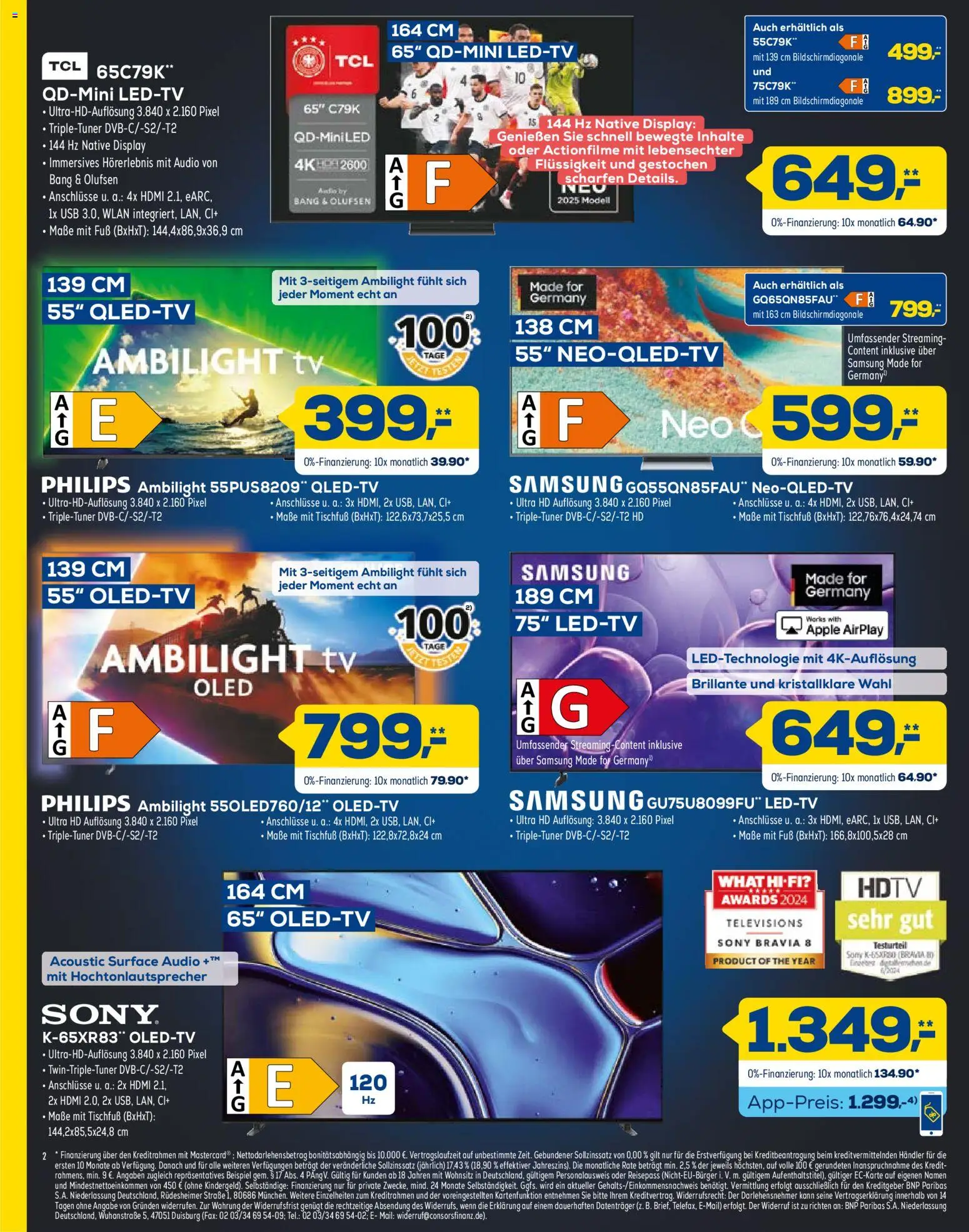 Euronics - Black Friday – gültig ab 26.11.2025 | Seite: 2 | Produkte: Sony, Philips, Samsung, TV
