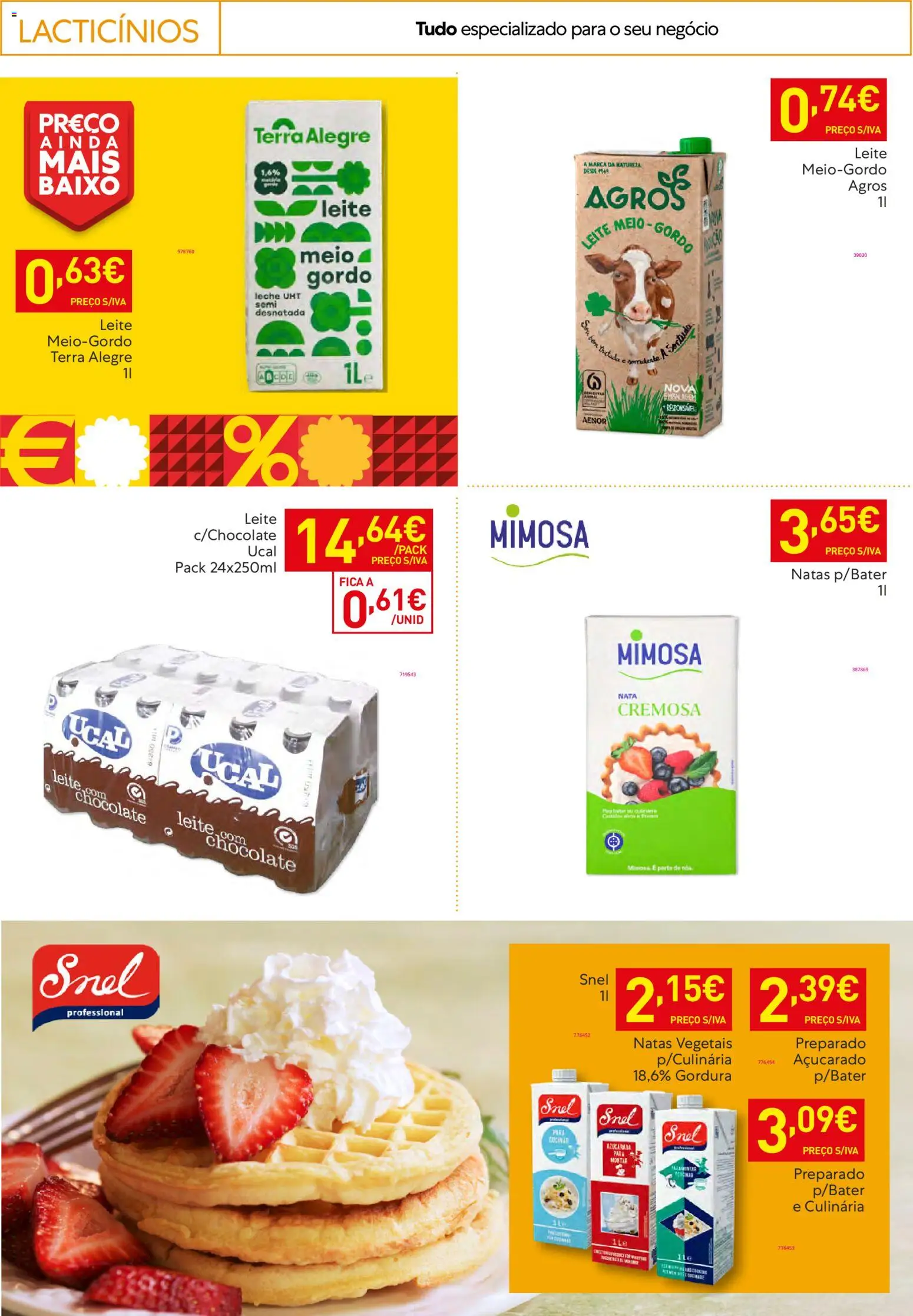 Recheio Horeca │ válido de 17.02.2026 | Página: 16 | Produtos: Leite, Chocolate, Nata, Natas