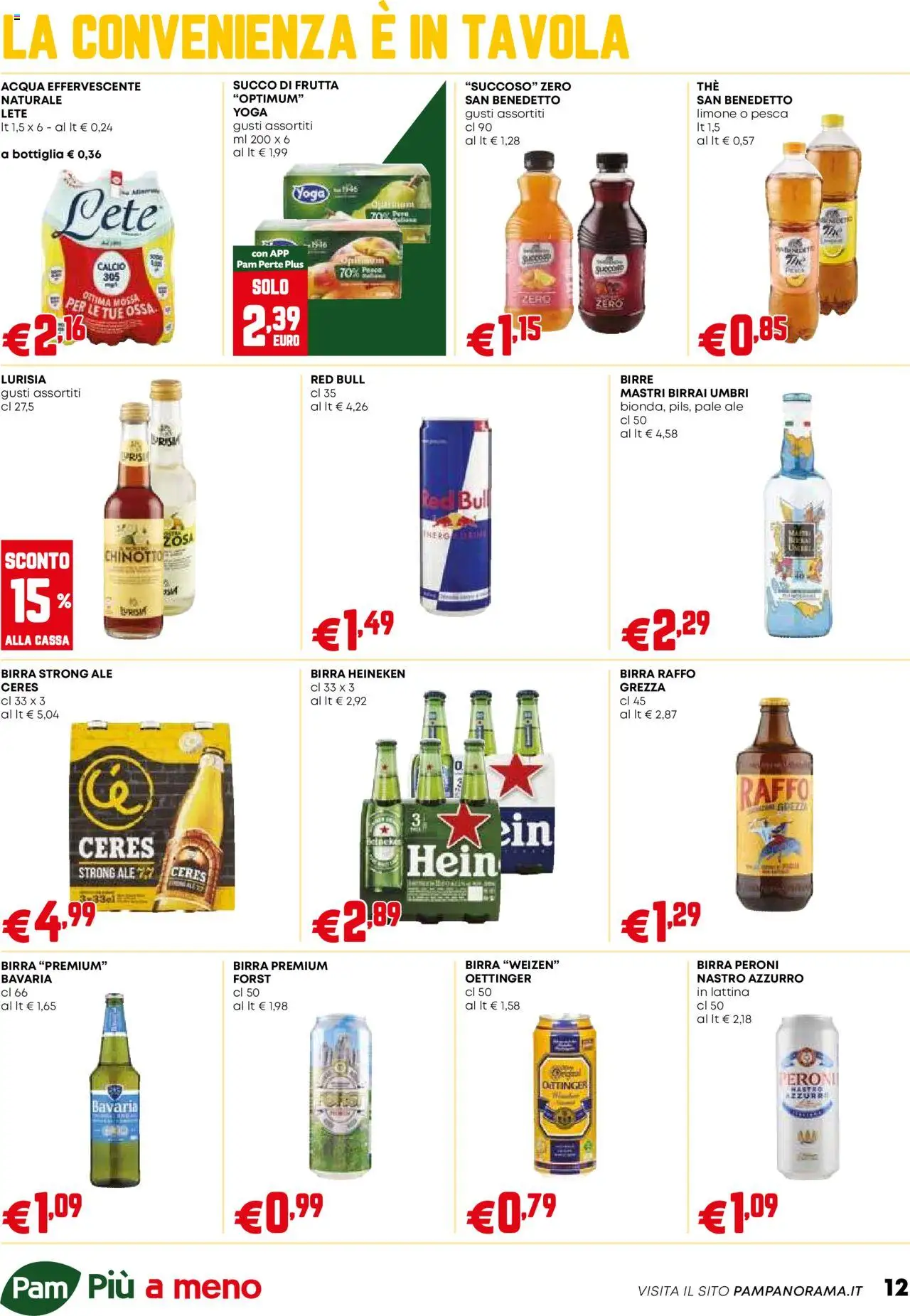 Volantino PAM del 25.09.2025 | Pagina: 12 | Prodotti: Chinotto, Acqua, Frutta, Red Bull