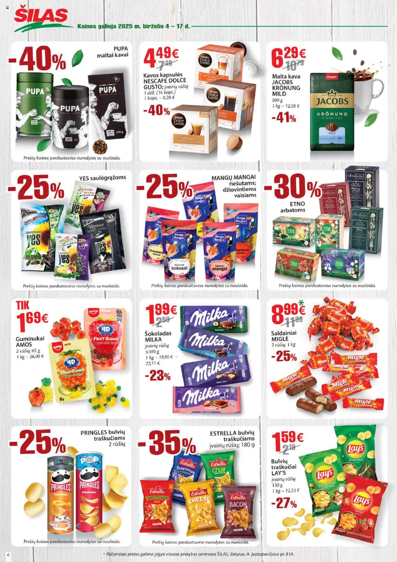 Šilas leidinys│galioja nuo 04.06.2025 | Puslapis: 6 | Prekių: Šokoladas, Guminukai, Saldainiai, Traškučiai
