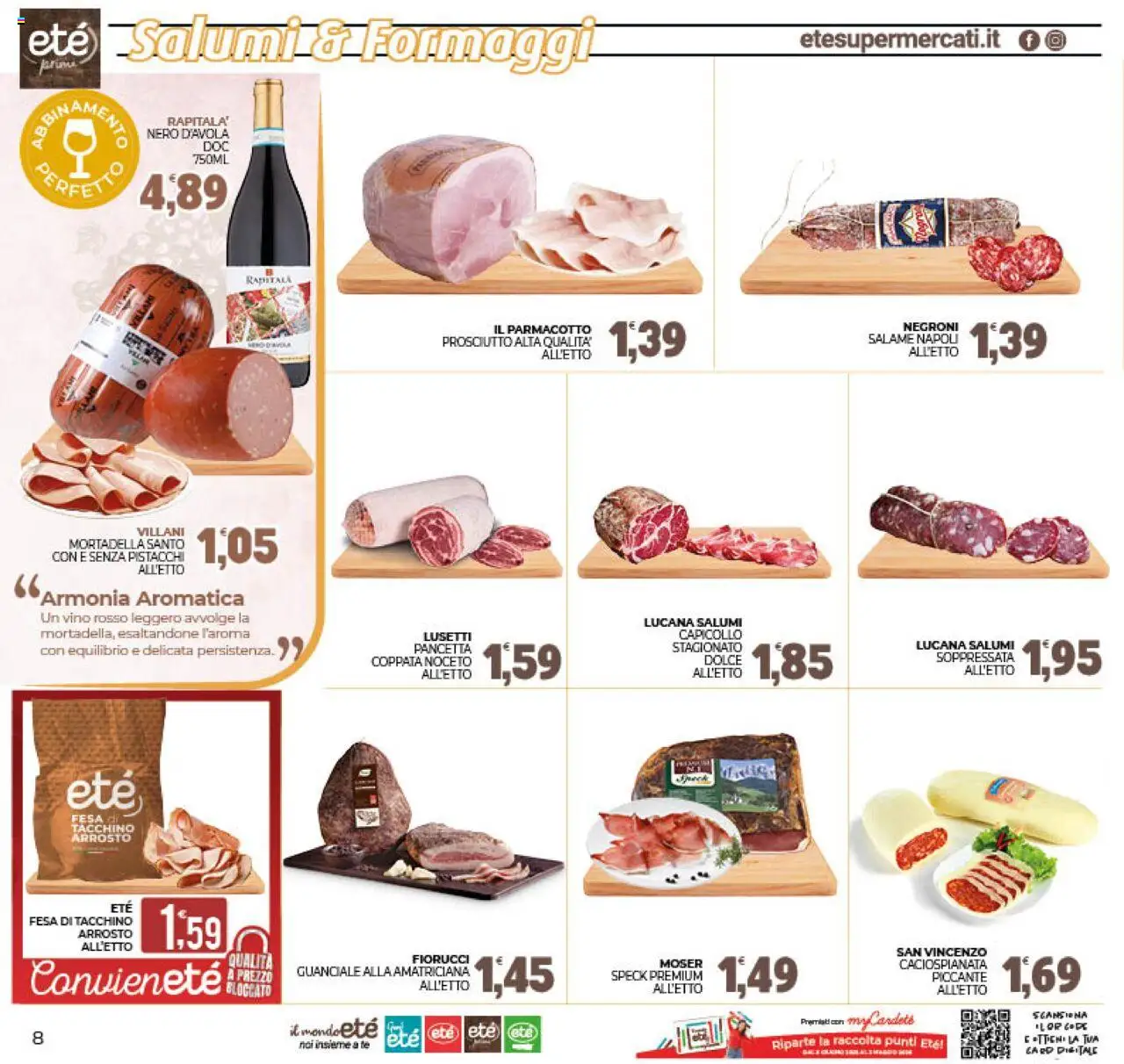 Volantino Eté del 25.07.2025 | Pagina: 8 | Prodotti: Speck, Arrosto, Pancetta, Prosciutto