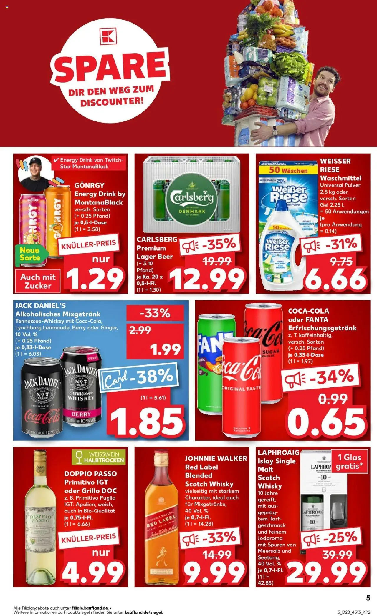 Kaufland prospekt Dossenheim	 - gültig ab dem 13.07.2025 | Seite: 20 | Produkte: Carlsberg, Energy, Doppio Passo, Johnnie walker