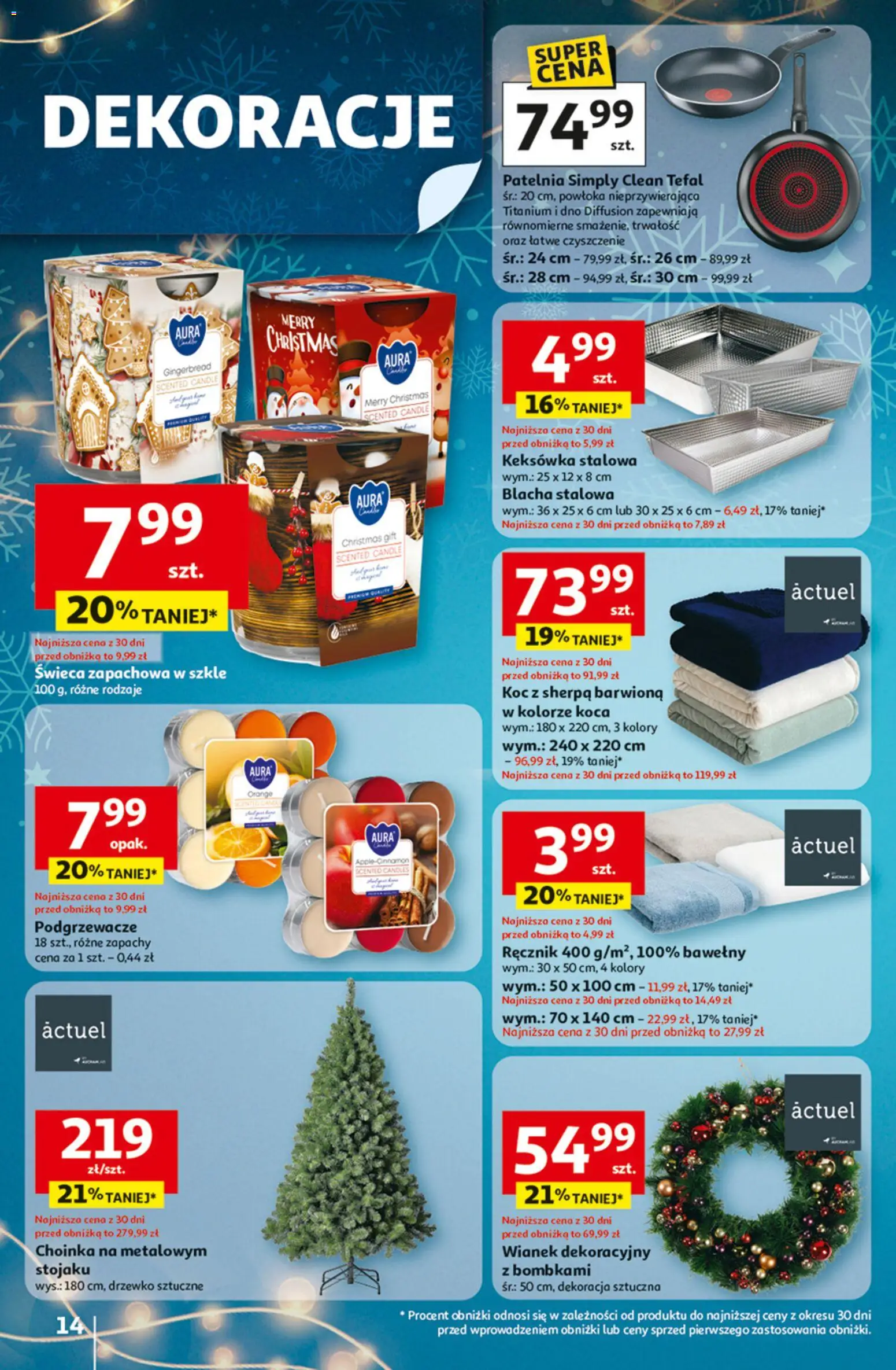 Auchan Black Friday od 20.11.2025 | Strona: 14 | Produkty: Choinka, Koc, Patelnia, Tefal