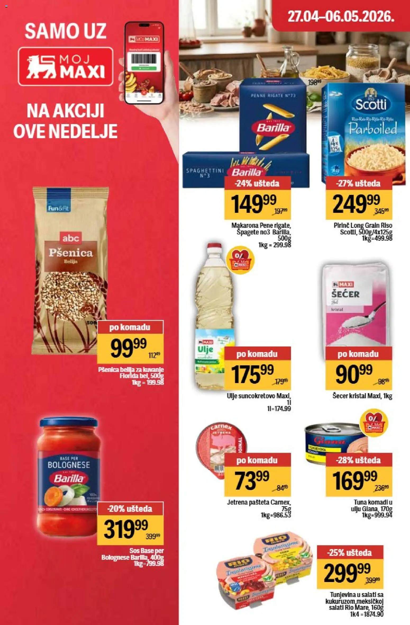 Maxi katalog - važi od 27.04.2026 | Strana: 26 | Proizvode: Šećer kristal, Šećer, Sos, Pašteta