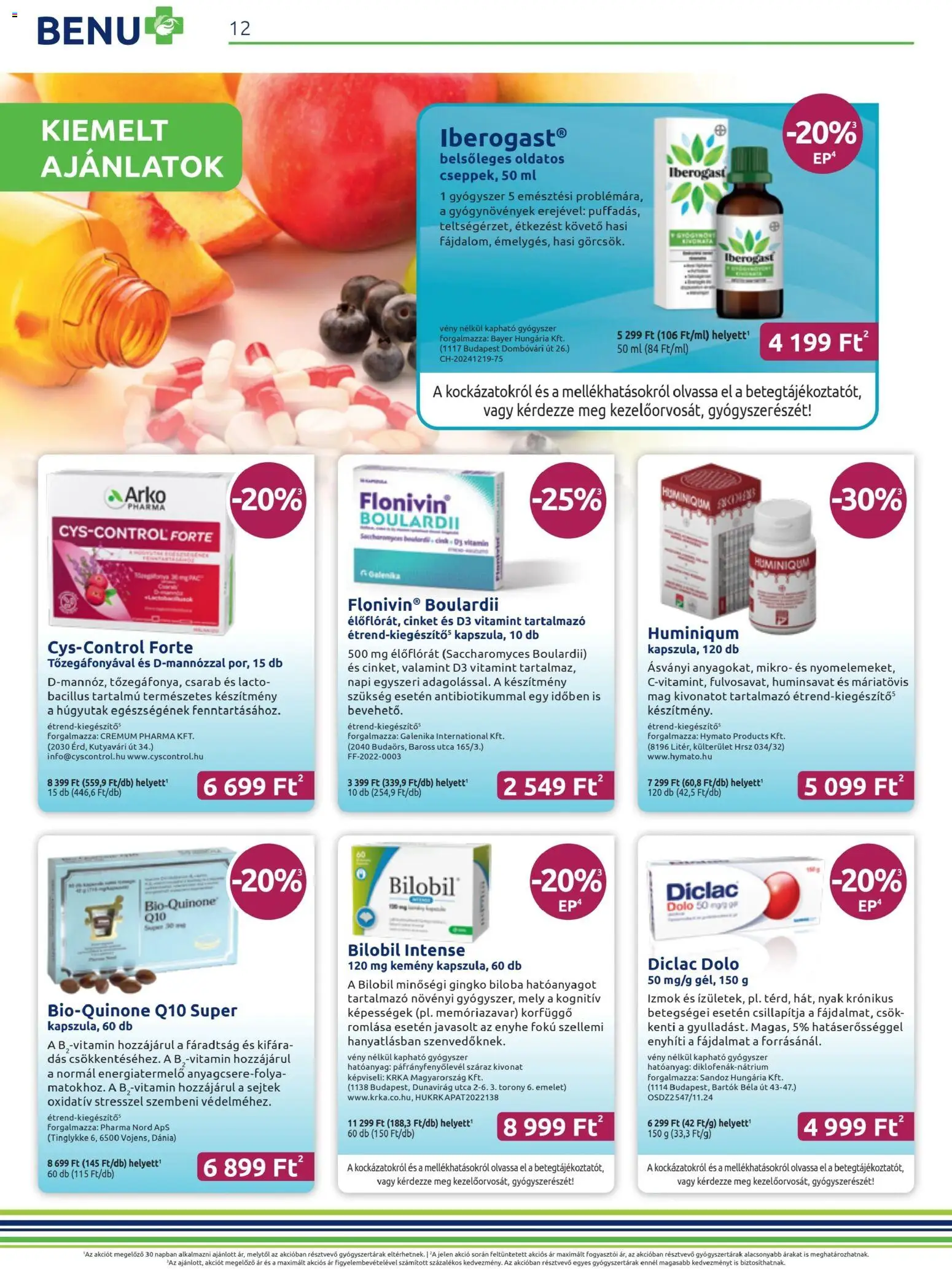 BENU Gyógyszertárak akciós ujság - amely érvényes a következő dátumtól: 01.11.2025 | Oldal: 12