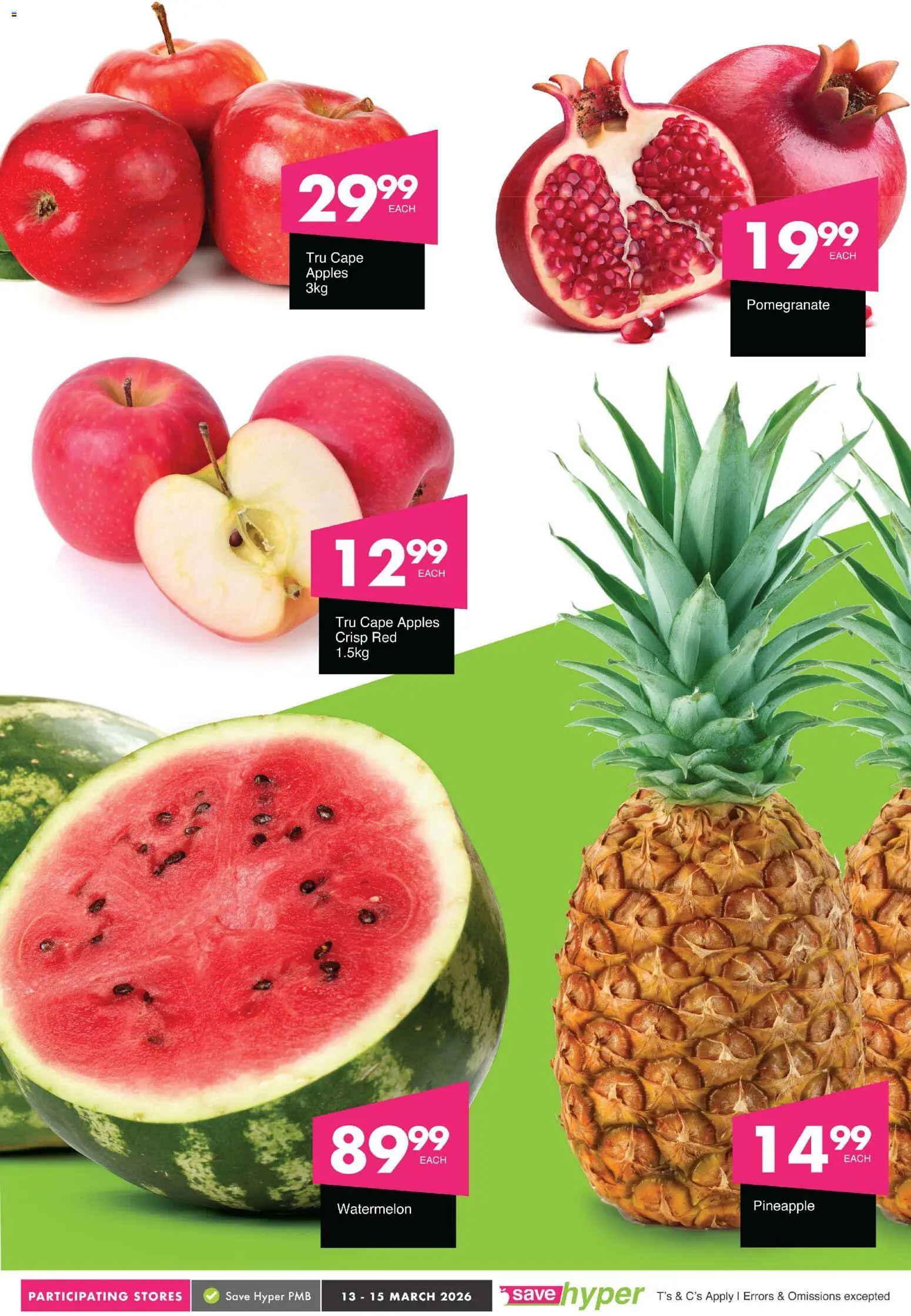 New Save catalogue – valid from 13.03.2026 | Page: 5 | Products: Apples, Pineapple