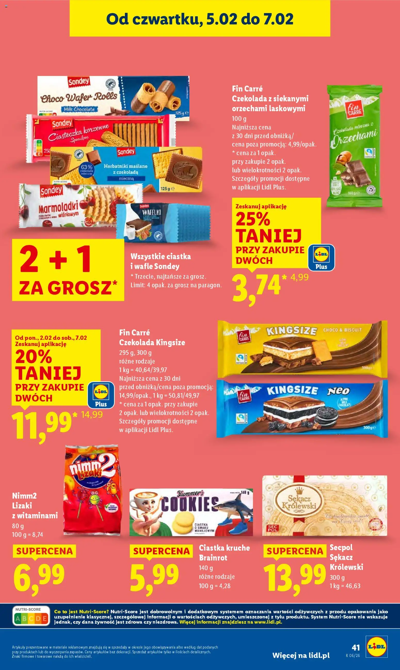 Lidl Gazetka od 05.02.2026 | Strona: 43 | Produkty: Czekolada mleczna, Czekolada, Ciastka, Ciasteczka