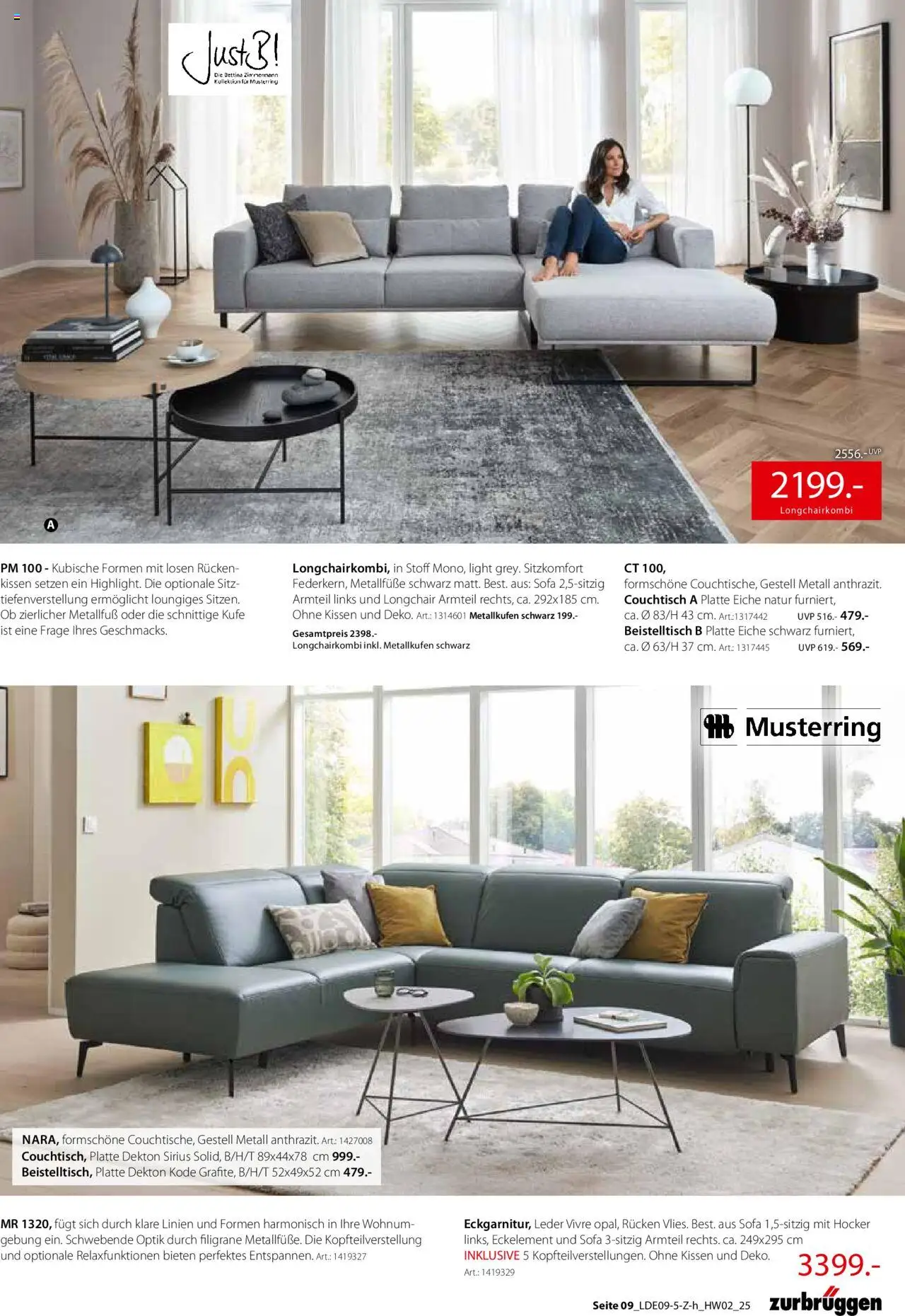 Zurbrüggen Hochwert – gültig ab 08.09.2025 | Seite: 17 | Produkte: Beistelltisch, Kissen, Sofa, Couchtisch
