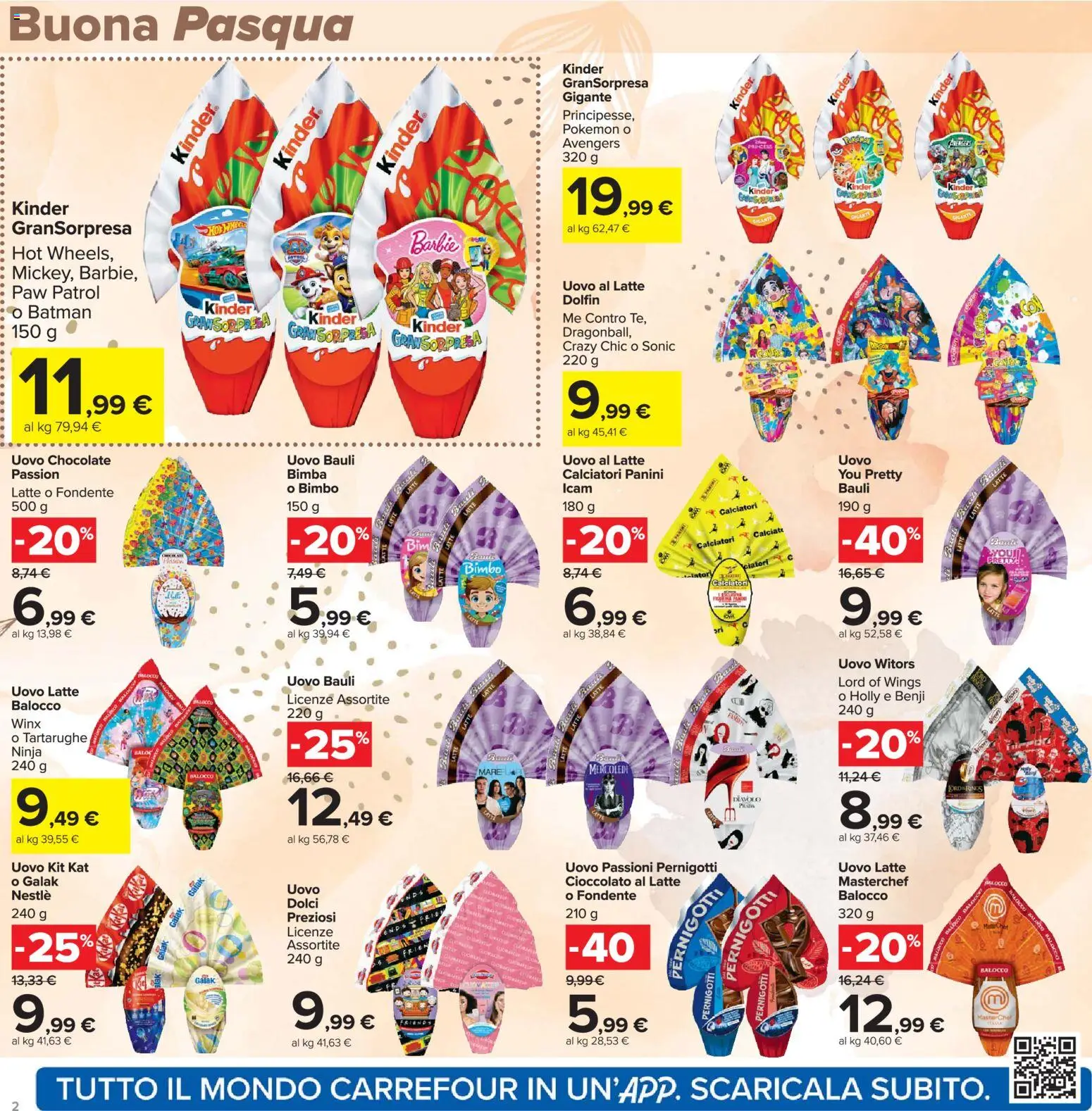 Volantino Carrefour del 24.03.2026 | Pagina: 2 | Prodotti: Cioccolato, Latte