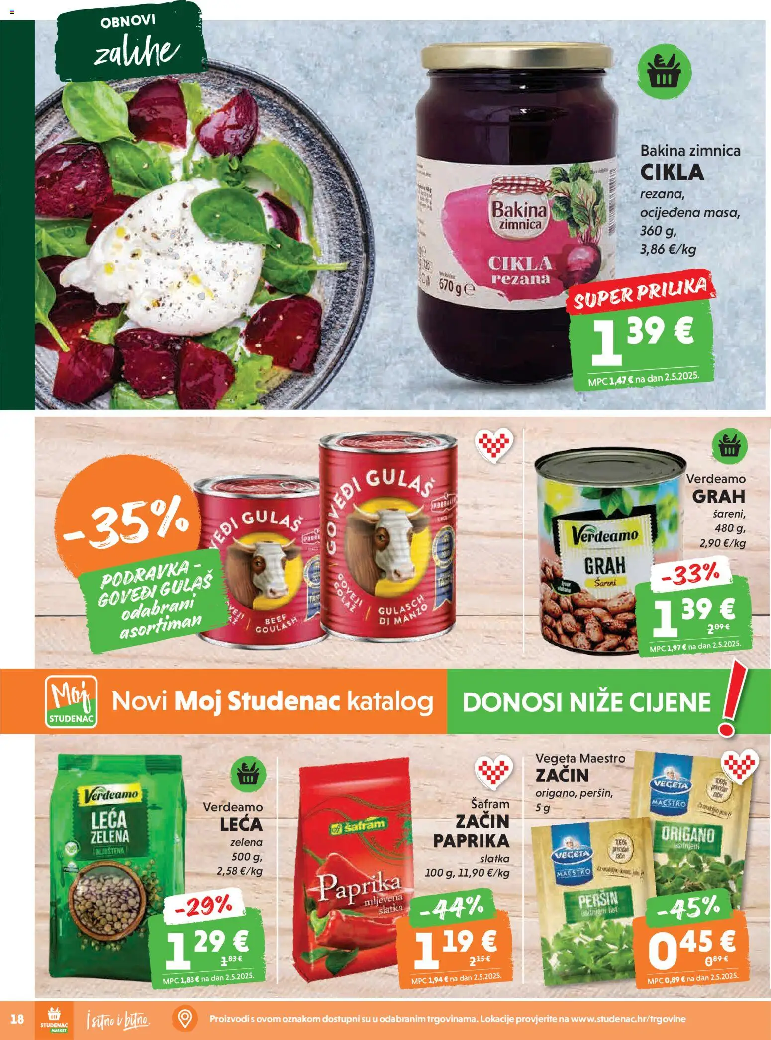 Studenac katalog | vrijedi od 25.02.2026 | Stranica: 18 | Proizvodi: Paprika, Leća, Cikla, Vegeta
