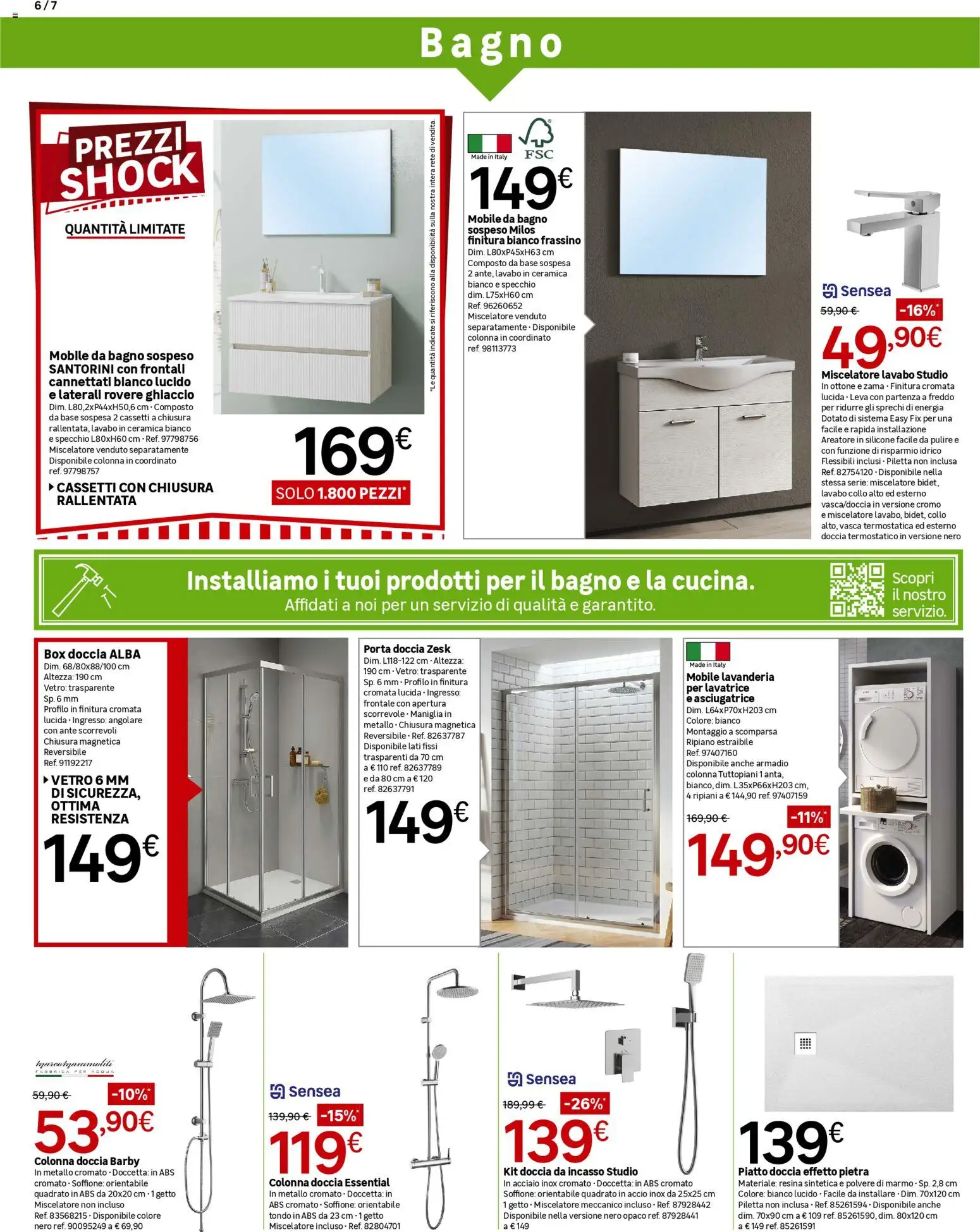 Volantino Leroy Merlin del 05.01.2026 | Pagina: 6 | Prodotti: Lavatrice, Silicone, Armadio, Doccia