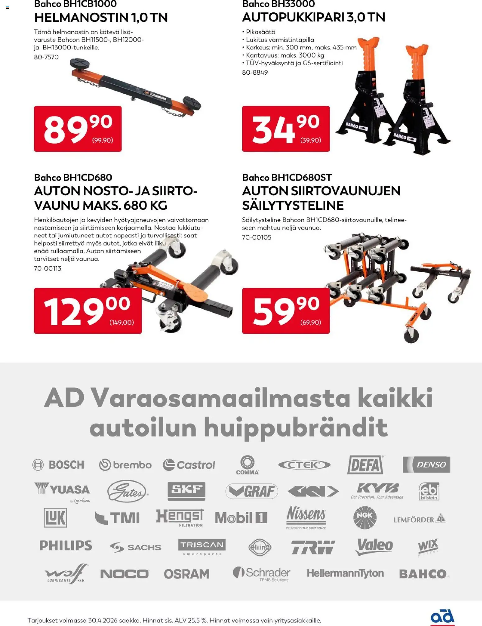 Motonet tarjoukset - Varaosamaailma - Korjaamoposti – voimassa 01.03.2026 alkaen | Sivu: 9