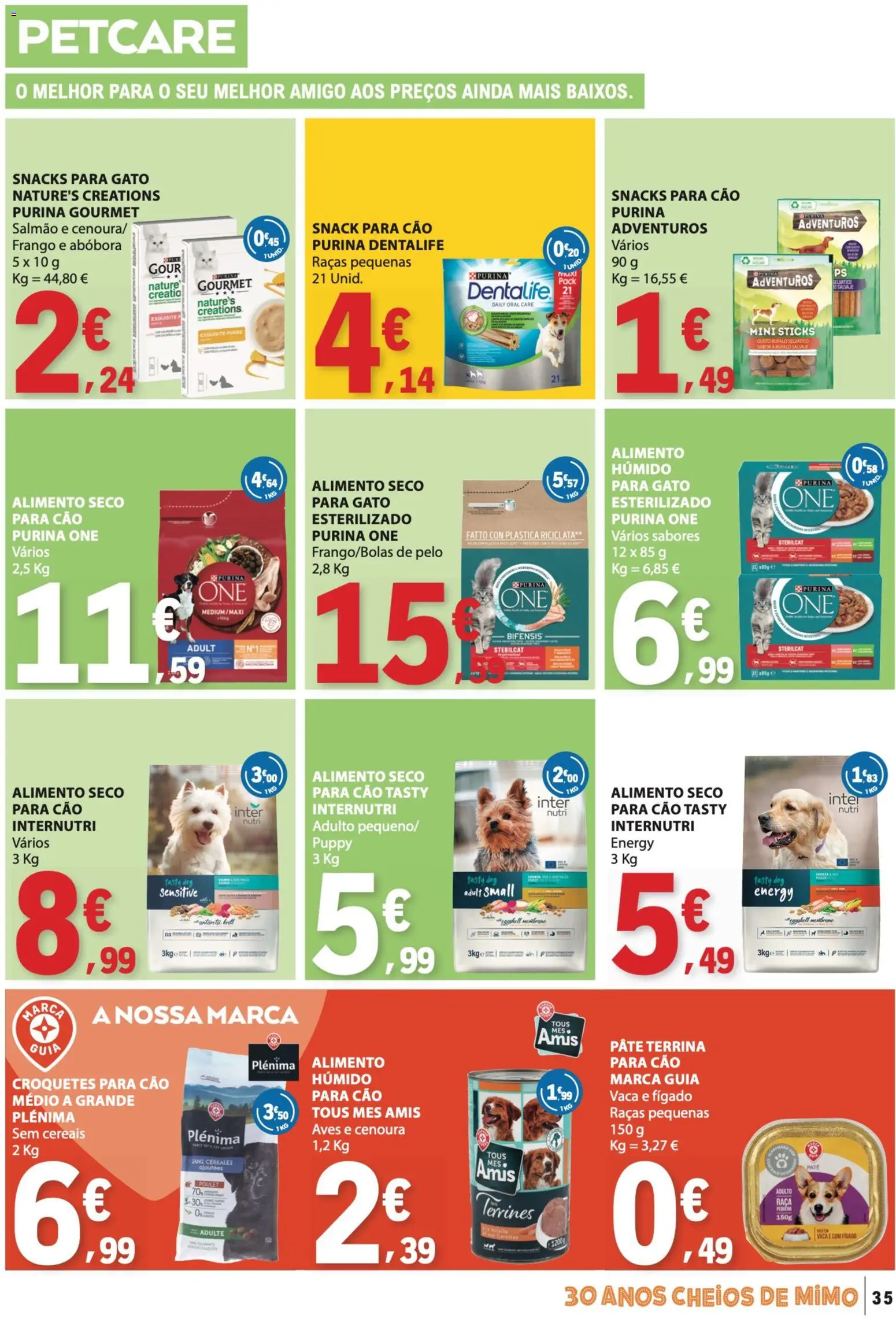 E.Leclerc folheto │ válido de 19.03.2026 | Página: 35 | Produtos: Purina one, Salmão, Cereais, Cenoura