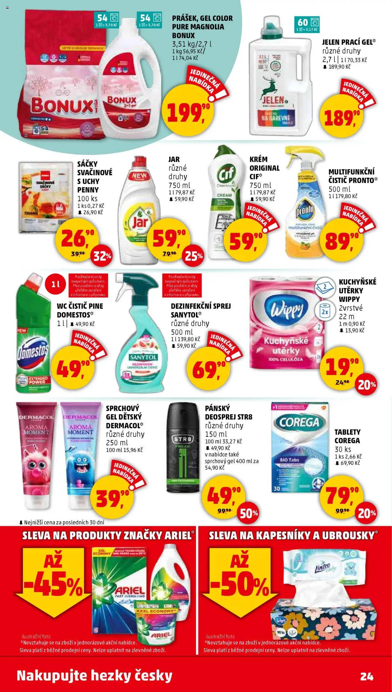Penny Market leták - Čtvrtečník od 05.06.2025 | Strana: 24 | Produkty: Deodorant, Corega, Pronto, Sanytol