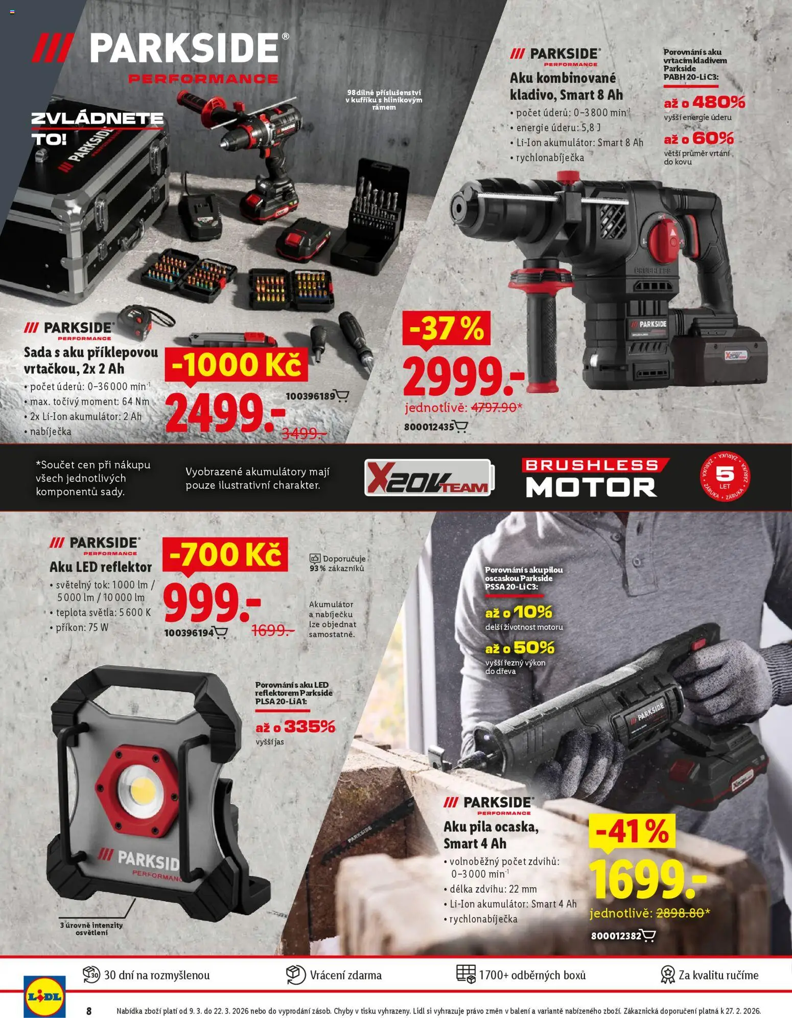 Lidl magazín od 09.03.2026 | Strana: 8 | Produkty: LED reflektor, Reflektor, Pila, LED