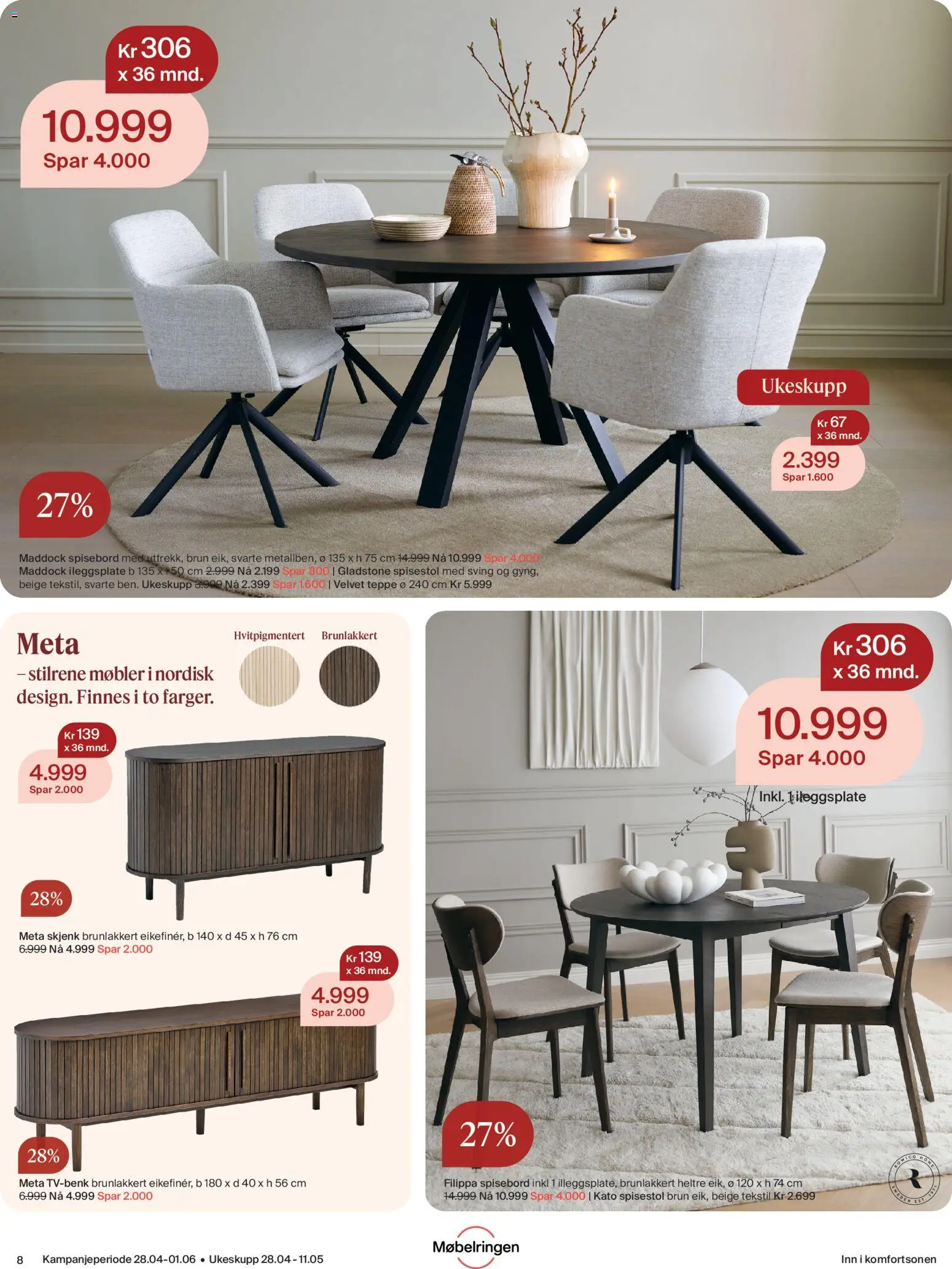 {H1} | Side: 8 | Produkter: Spisebord, Spisestol, Суміш дитяча, Teppe