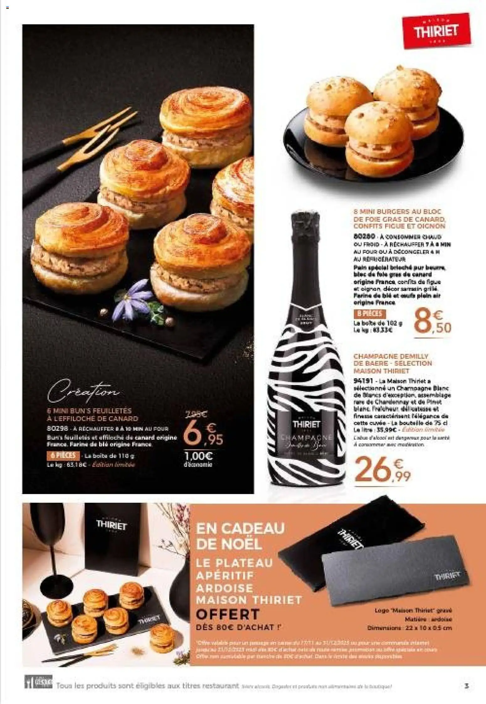 {H1} | Page: 3 | Produits: Four, Grill, Bloc de foie gras, Mini burgers