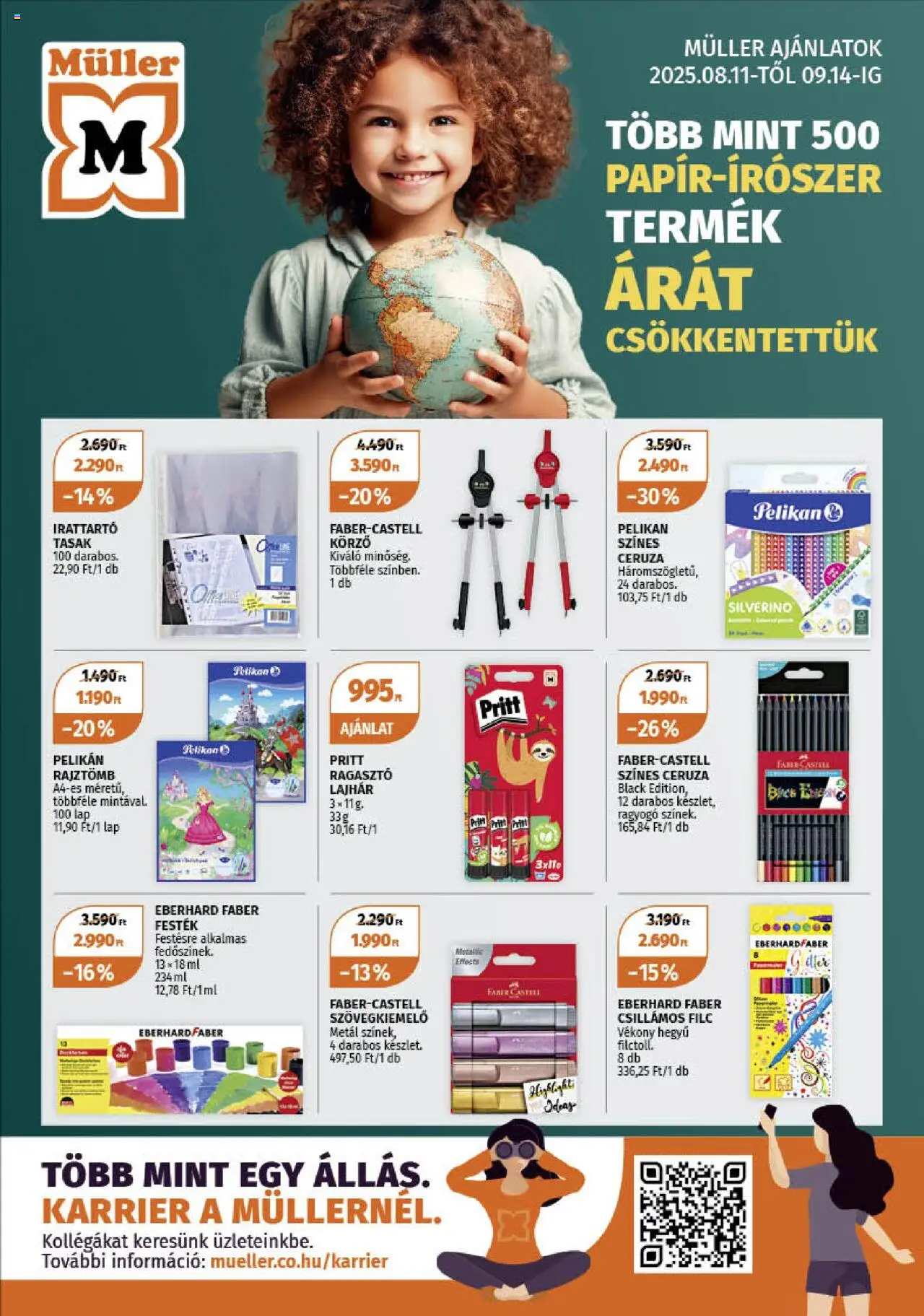 Müller akciós ujság - amely érvényes a következő dátumtól: 11.08.2025 | Oldal: 1 | Termékek: Ragasztó, Festék
