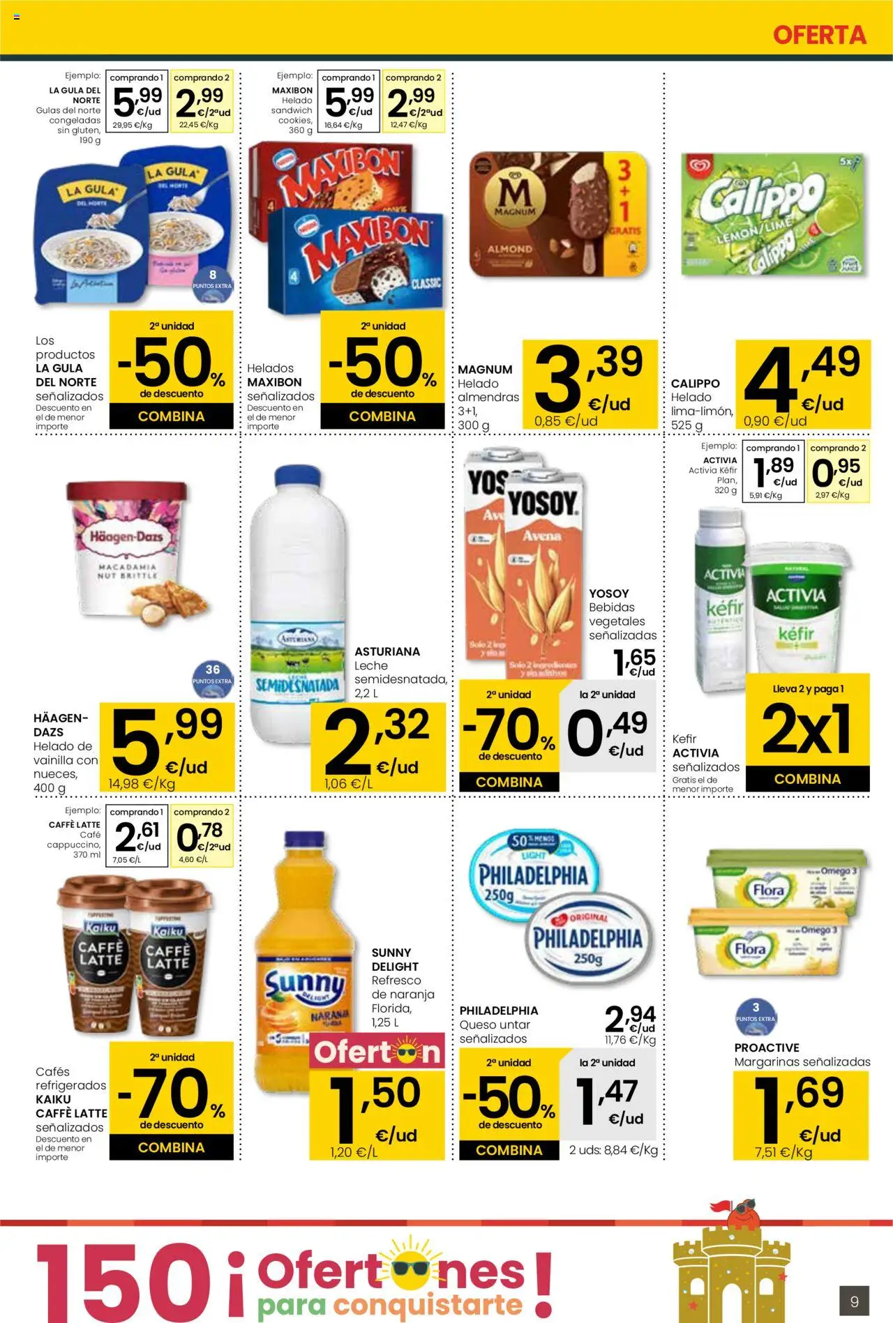Eroski - City │ válido desde el 31.07.2025 | Página: 9 | Productos: Δοχείο φοντί, Leche, Queso, Helado