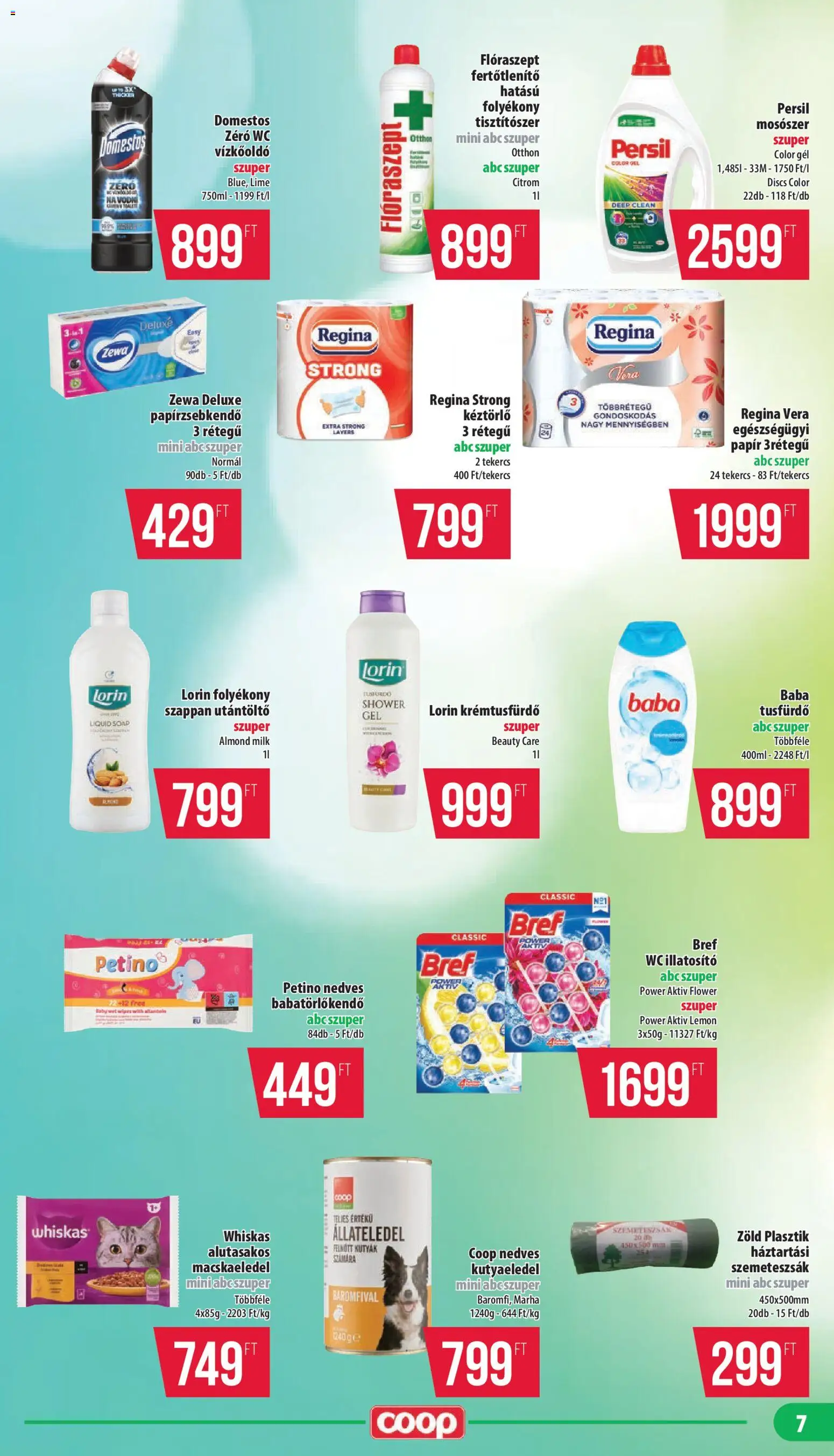 COOP akciós ujság - amely érvényes a következő dátumtól: 20.11.2025 | Oldal: 7 | Termékek: Persil, Kutyaeledel, Vízkőoldó, Tusfürdő